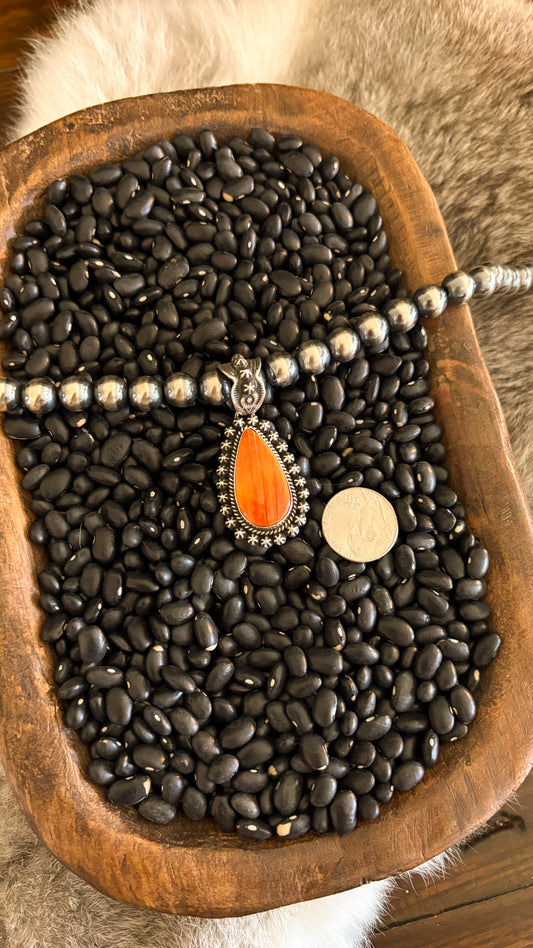 ORANGE SPINY OYSTER PENDANT BY HAPPY PIASSO