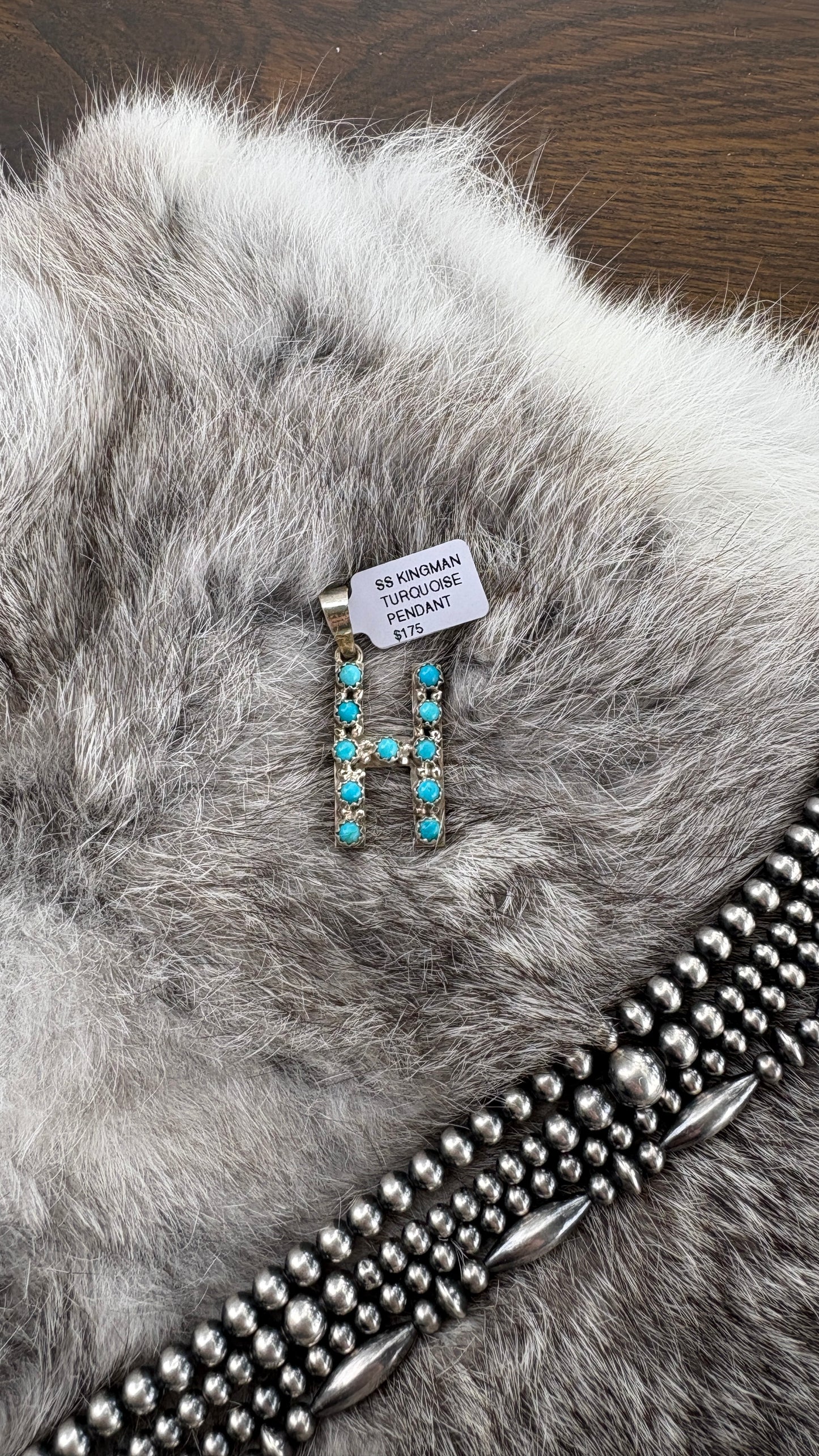 KINGMAN TURQUOISE INITAL PENDANT BY SCOTT SKEETS
