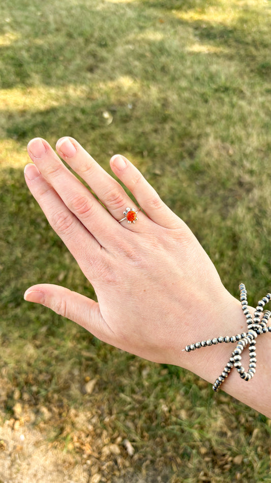 OPAL TURTLE RING - ORANGE