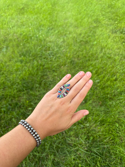MULTI STONE CLUSTER RING BY TAMERA BENALLY