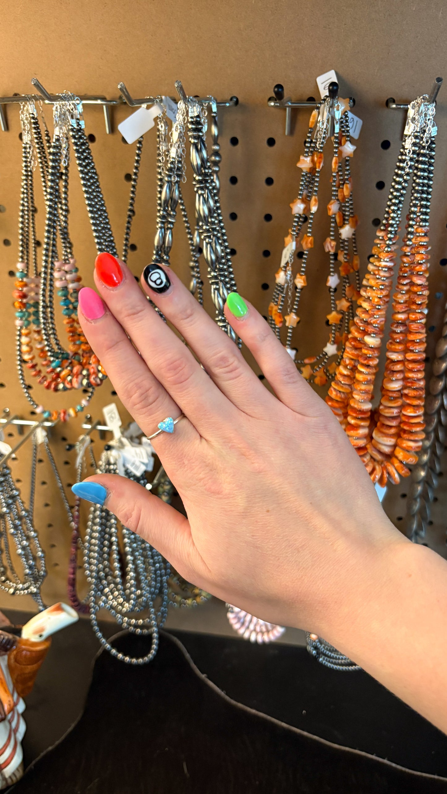 OPAL ZUNI HEART STACKER RING