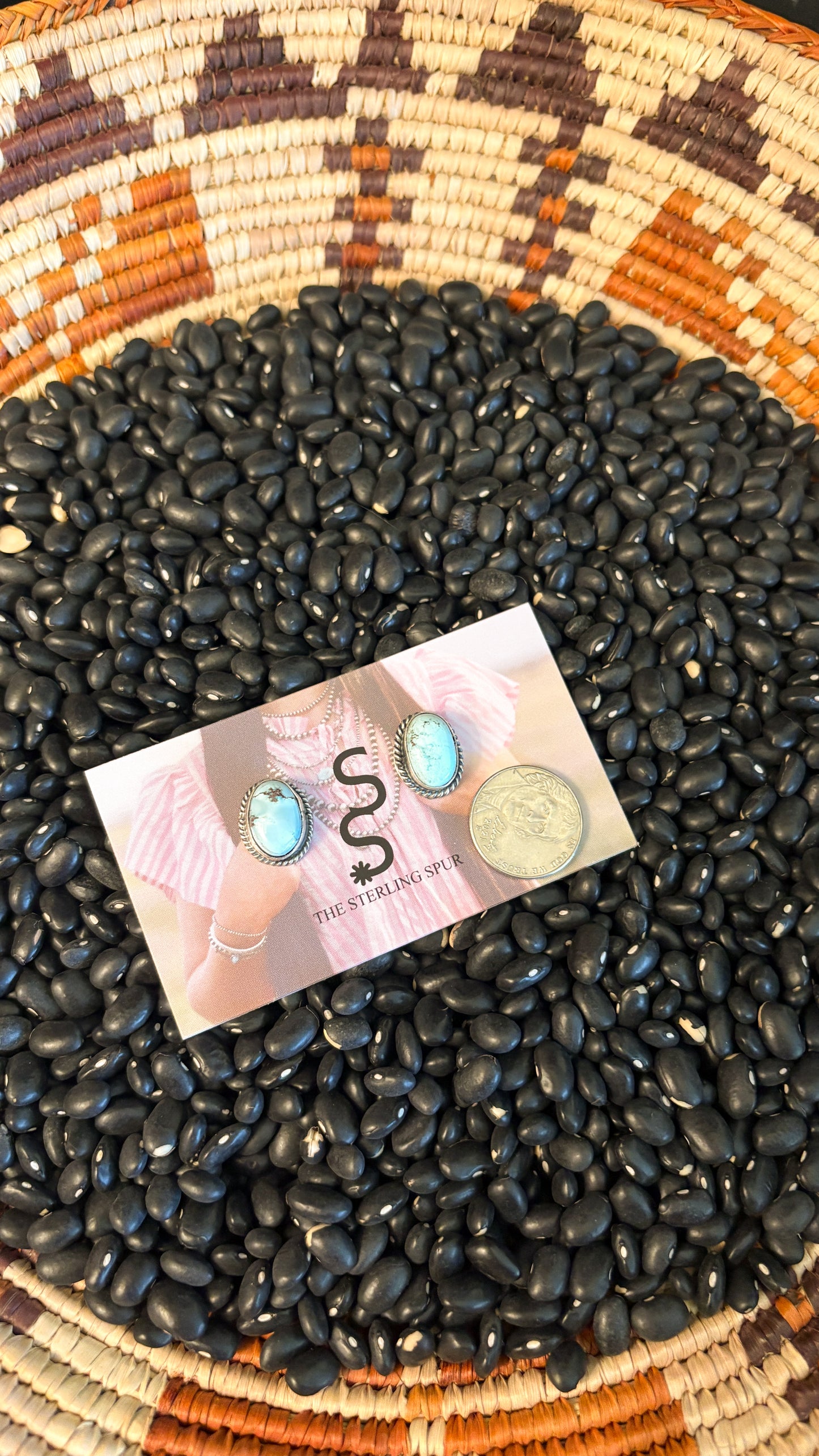 OVAL GOLDEN HILLS TURQUOISE STUD EARRINGS *DEFECT*