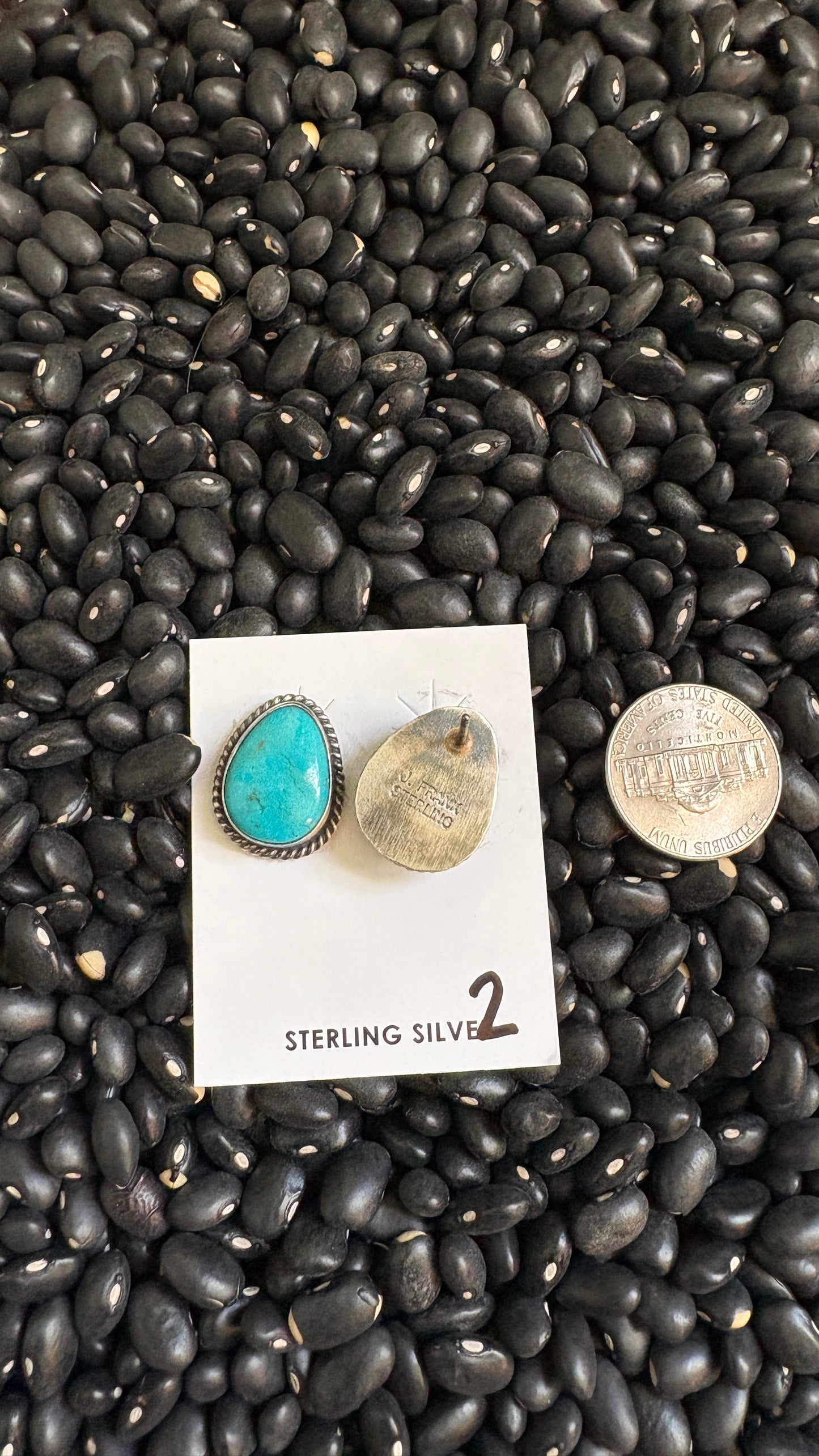 LARGE TURQUOISE POST EARRINGS