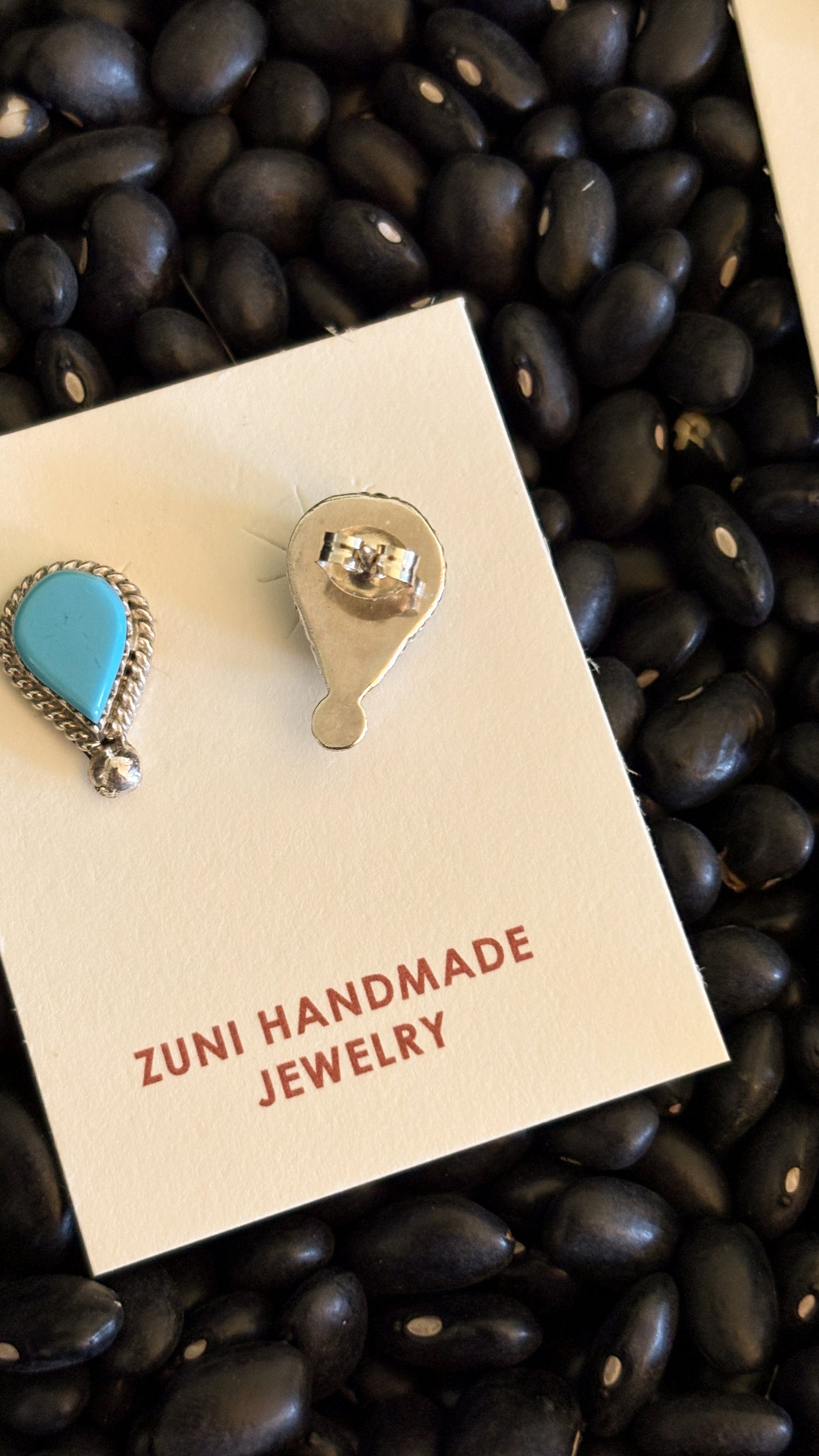 TEARDROP TURQUOISE POST EARRINGS BY TELLY BOONE
