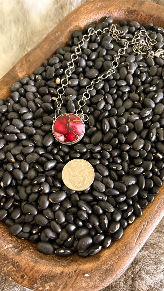 ROSE DAHLIA ROUND NECKLACE