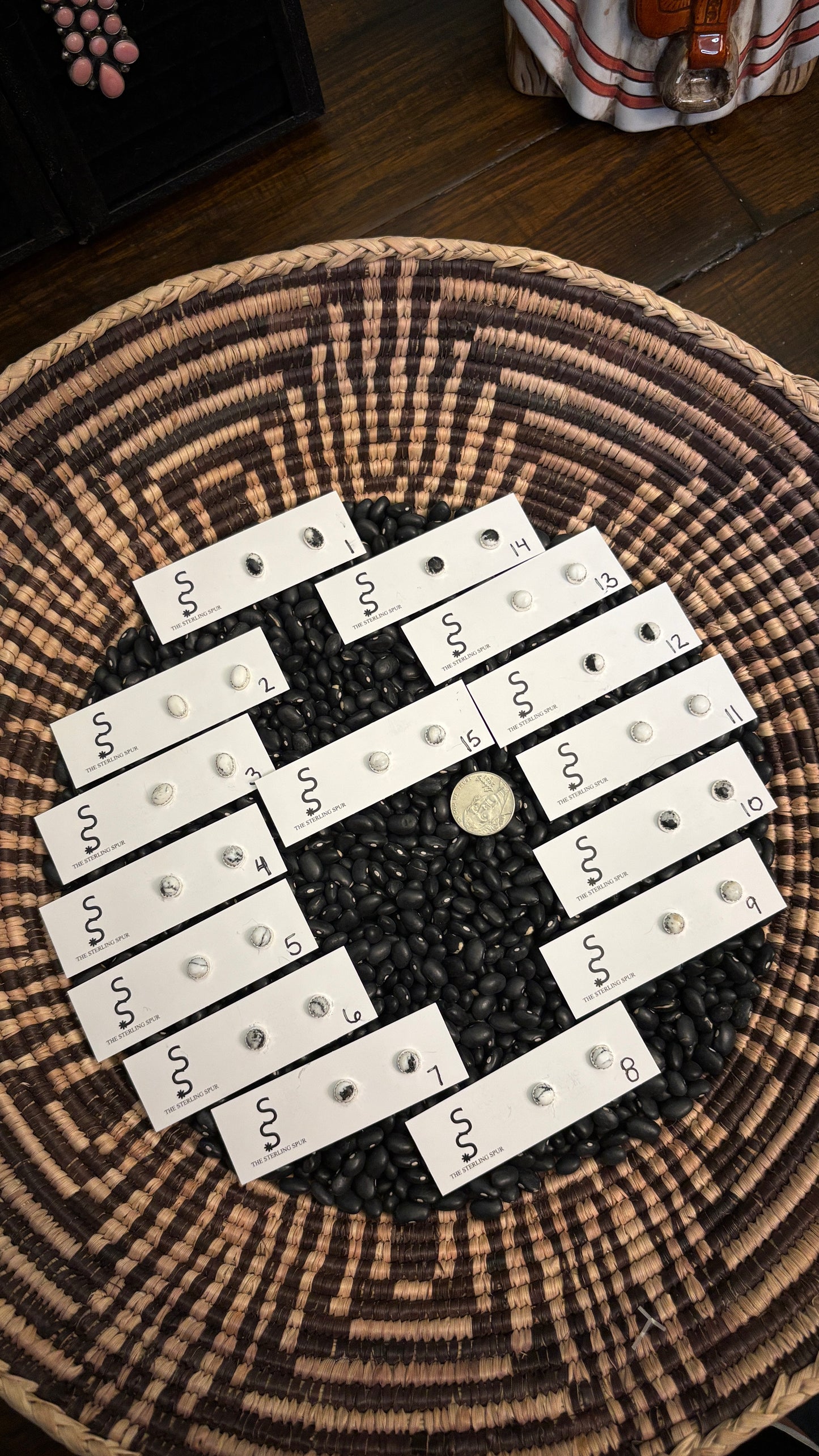 WHITE BUFFALO STUD EARRINGS