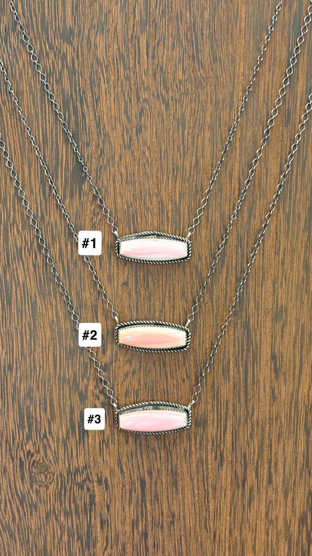 PINK CONCH BAR NECKLACE BY TIA LONG