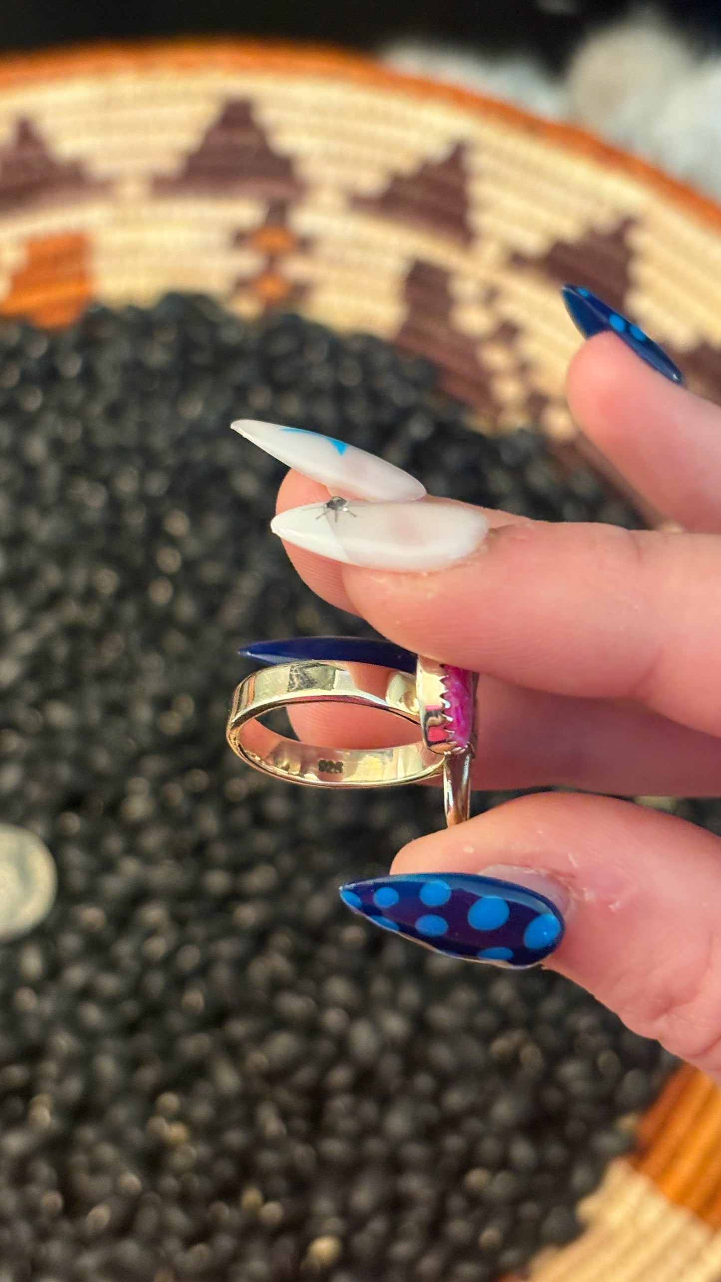 HOT PINK OPAL ADJUSTABLE BOW RING