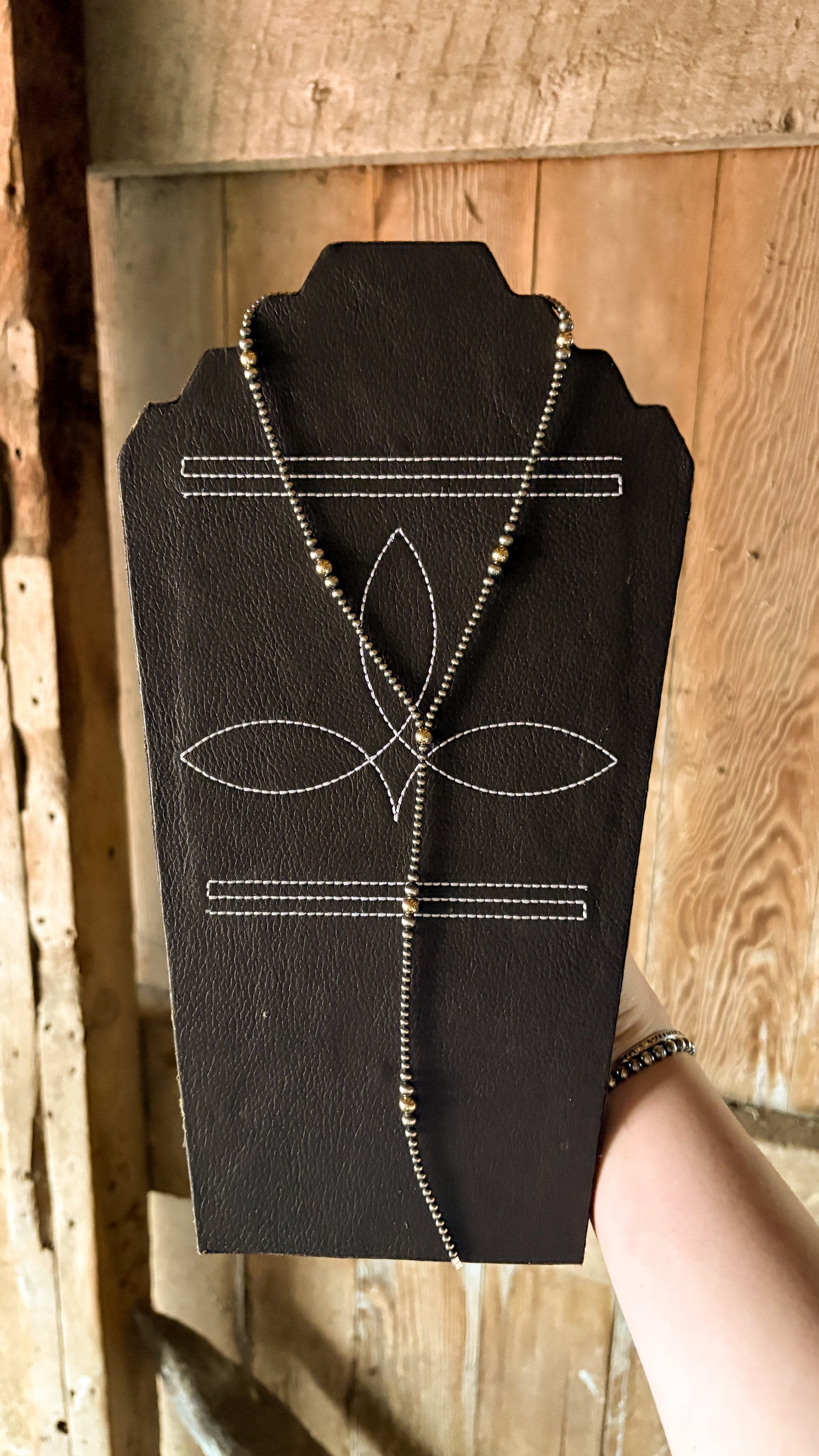 3-6MM STERLING SILVER PEARL LARIAT - 14K GOLD