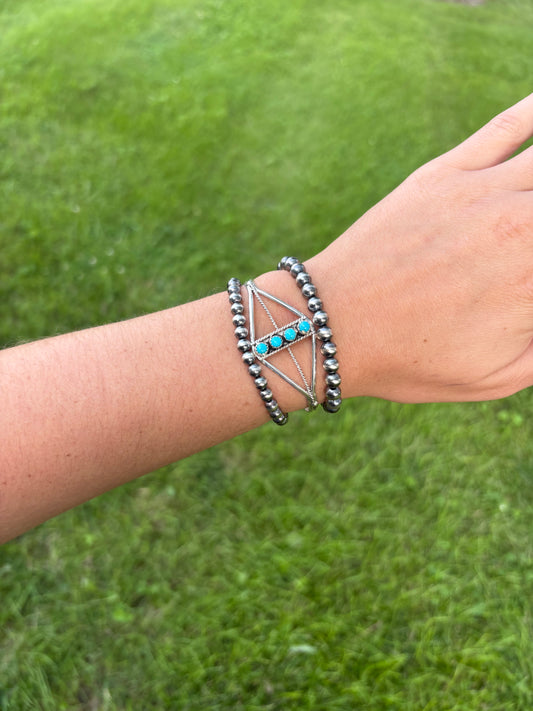 4 STONE TURQUOISE CUFF BY JANICE SPENCER
