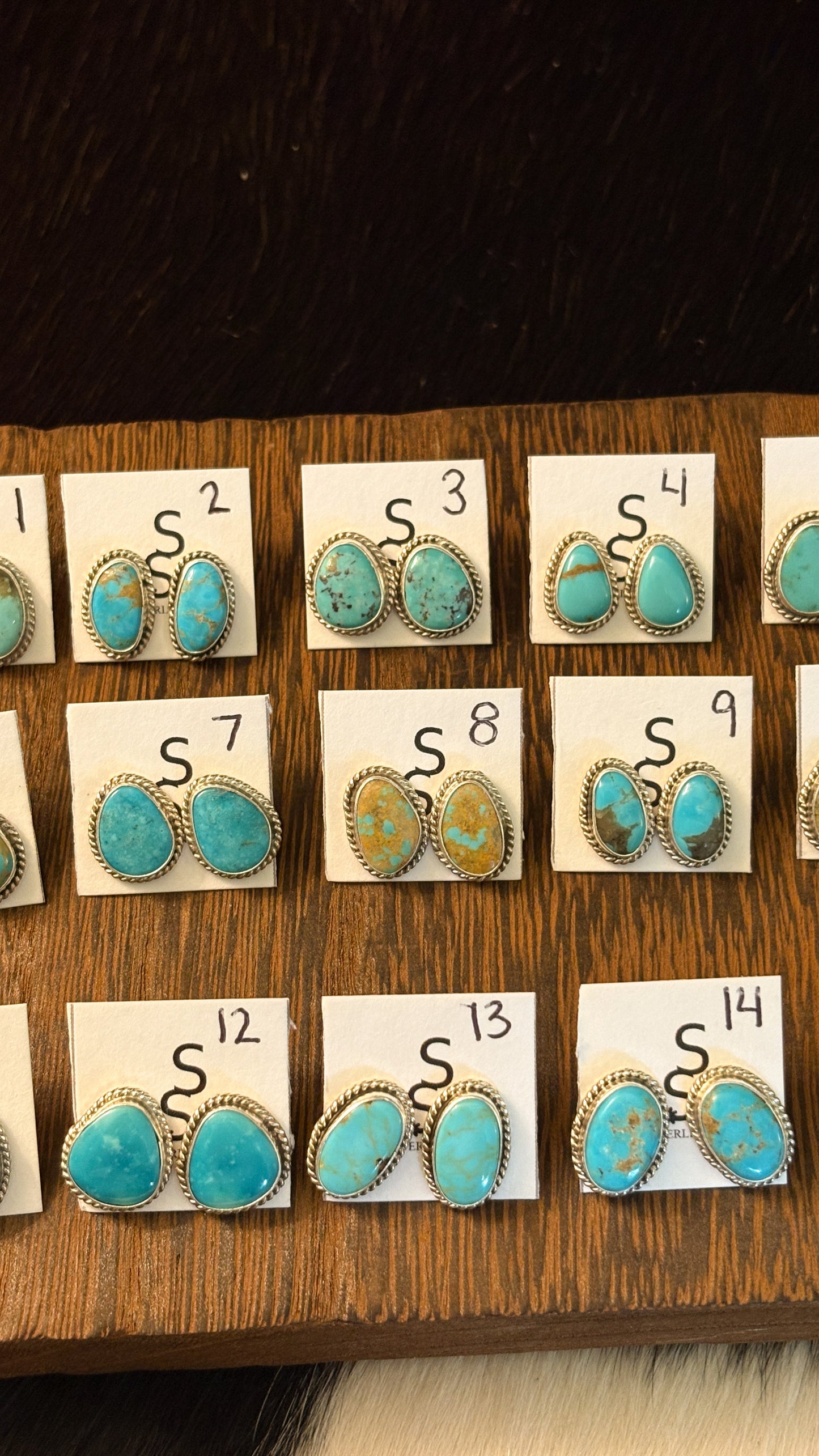 TURQUOISE STUD EARRINGS BY PEGGY SKEETS