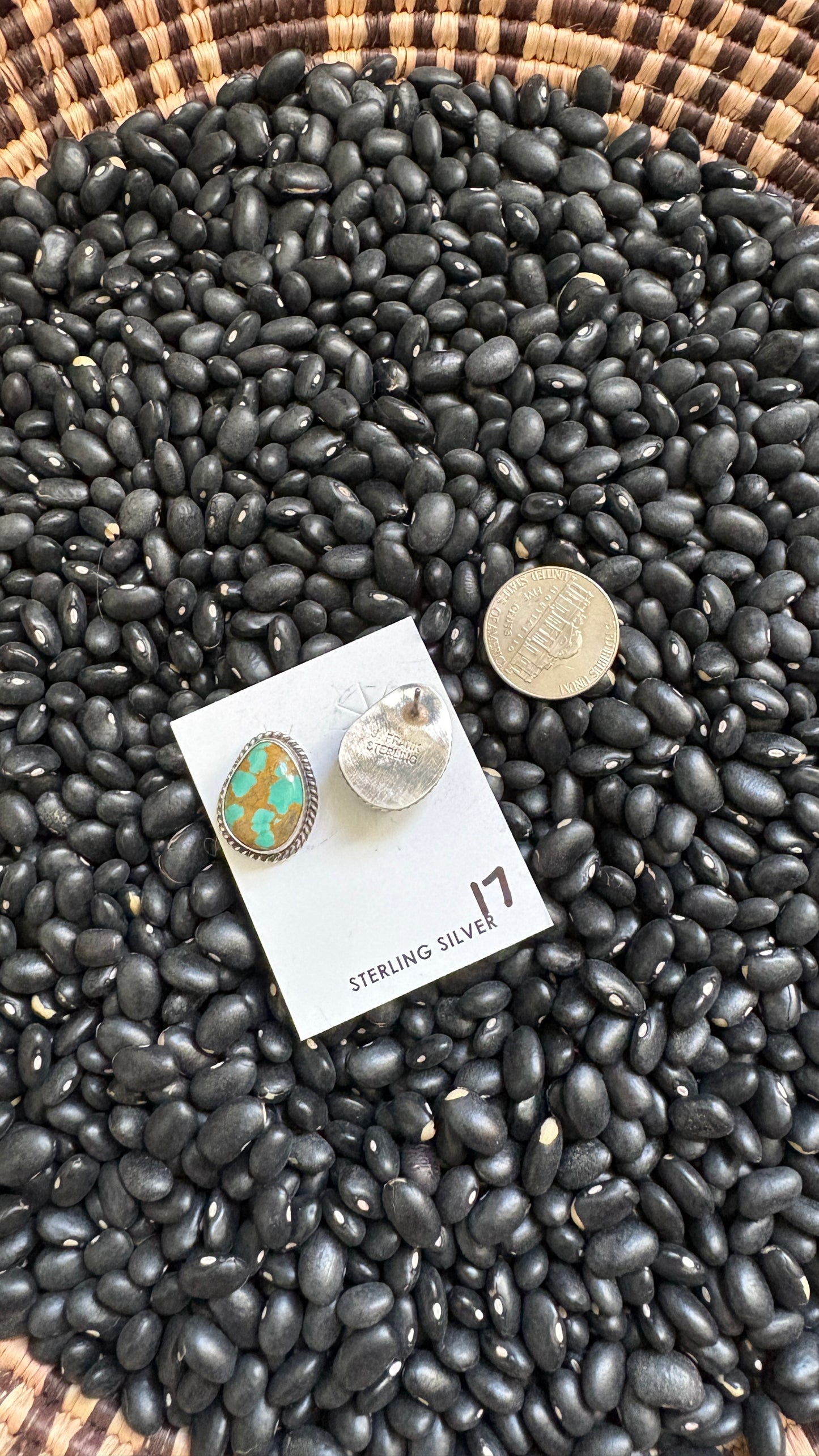 LARGE TURQUOISE POST EARRINGS