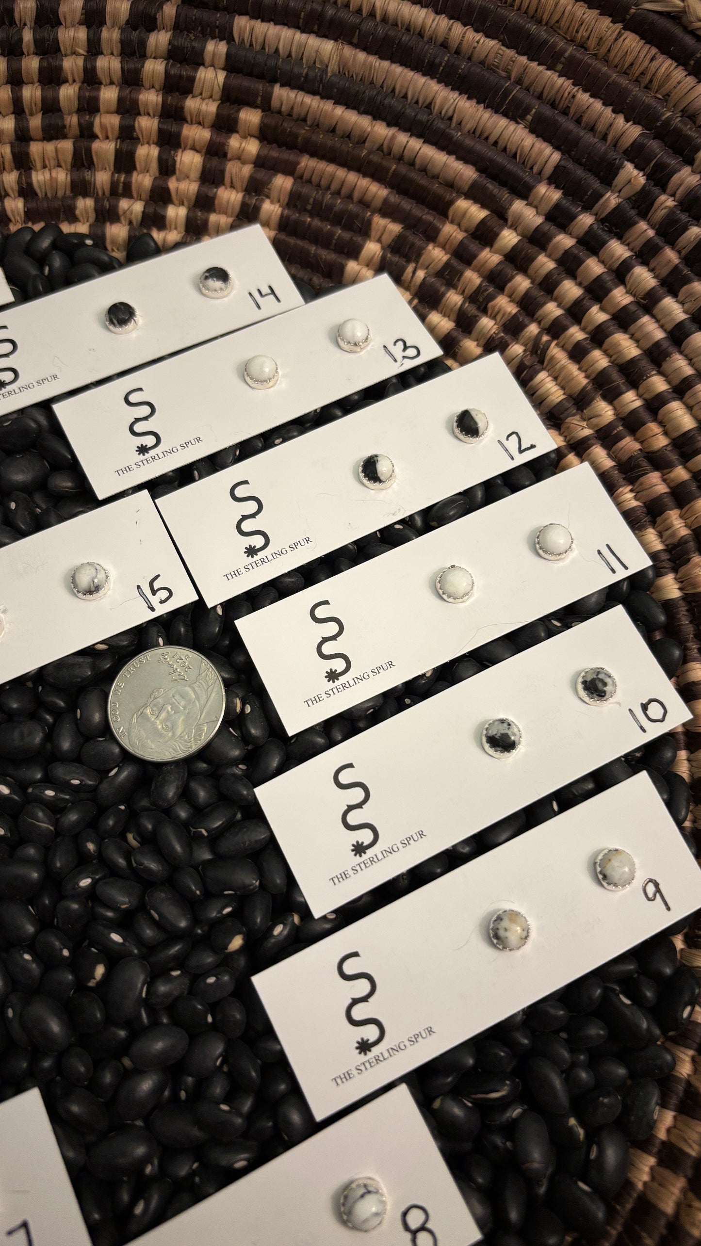 WHITE BUFFALO STUD EARRINGS