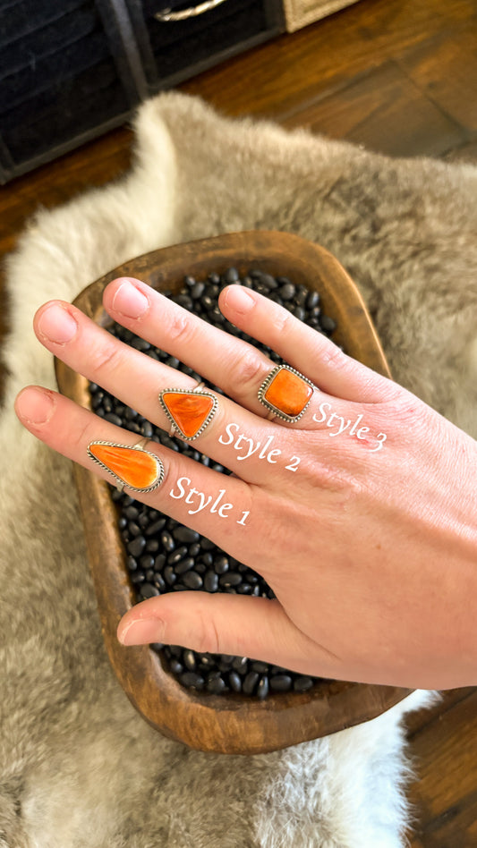 ORANGE SPINY RING