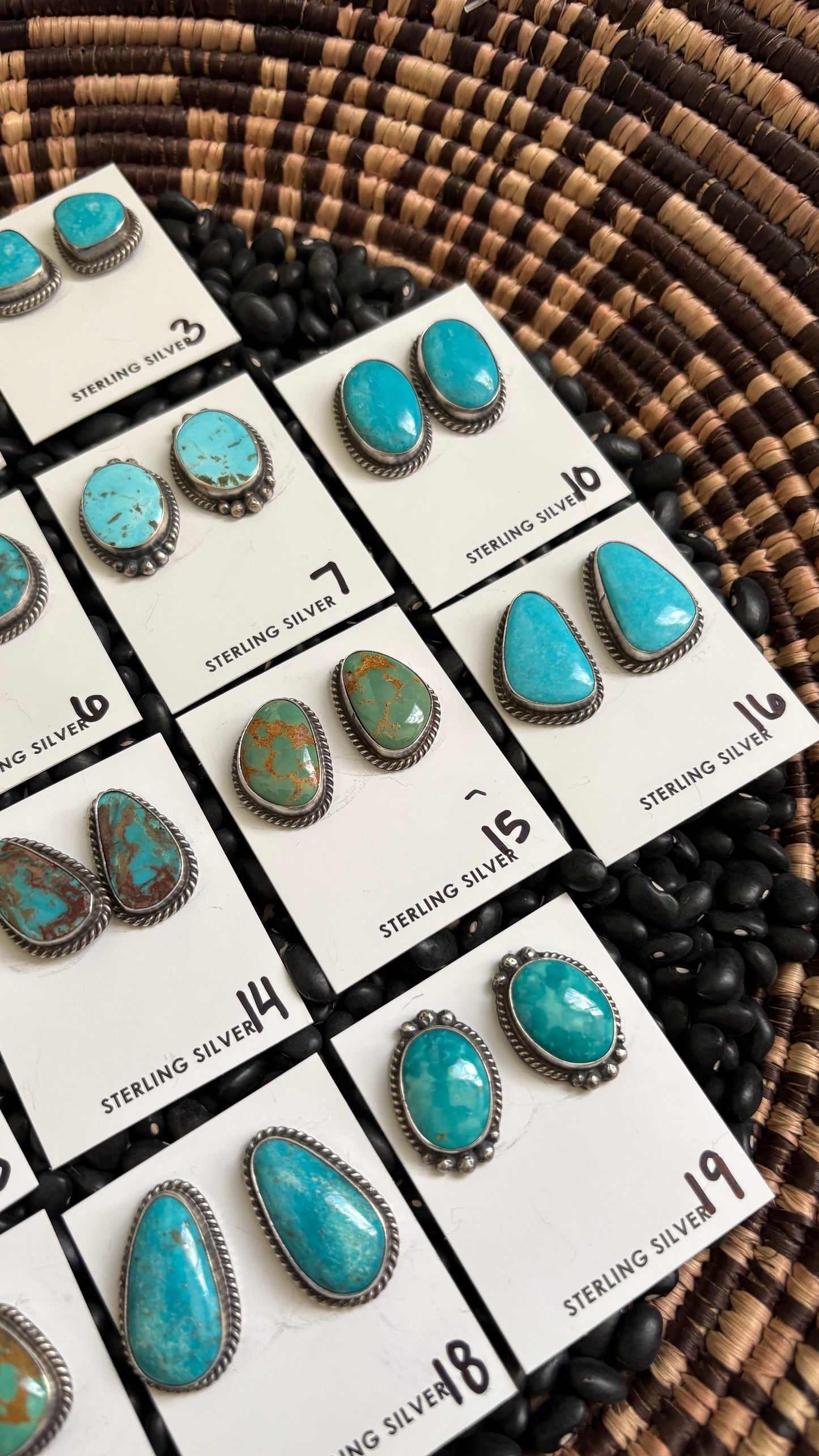 LARGE TURQUOISE POST EARRINGS