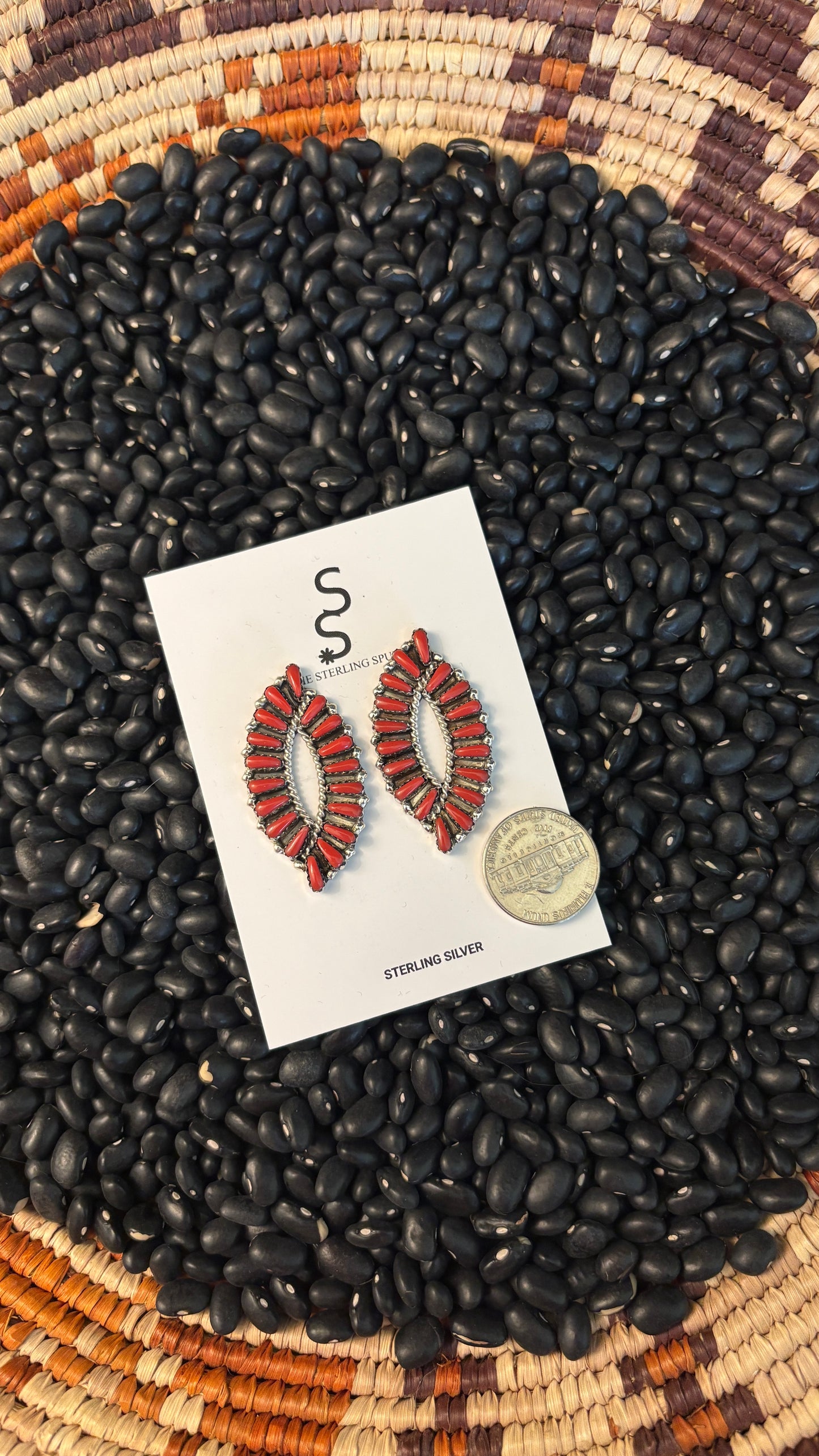 CORAL CLUSTER EARRINGS BY TAMARA BENALLY