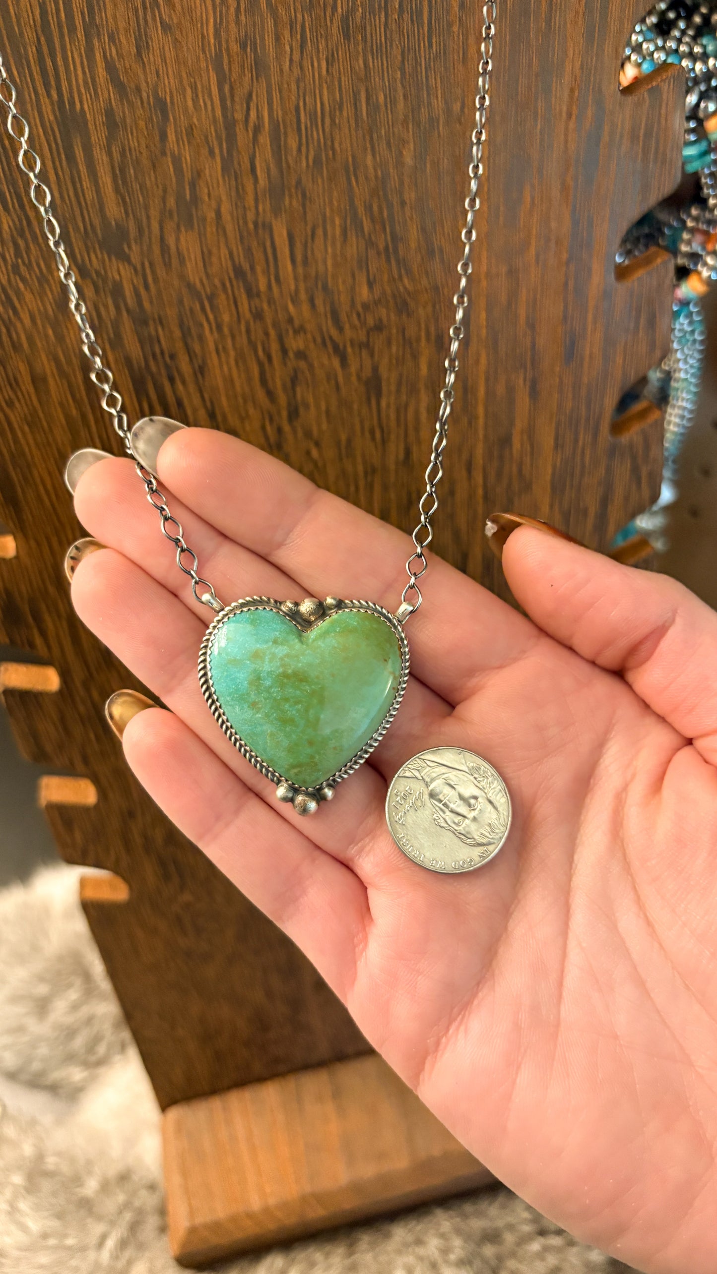 ROYSTON TURQUOISE HEART NECKLACE BY DONOVAN NEZ