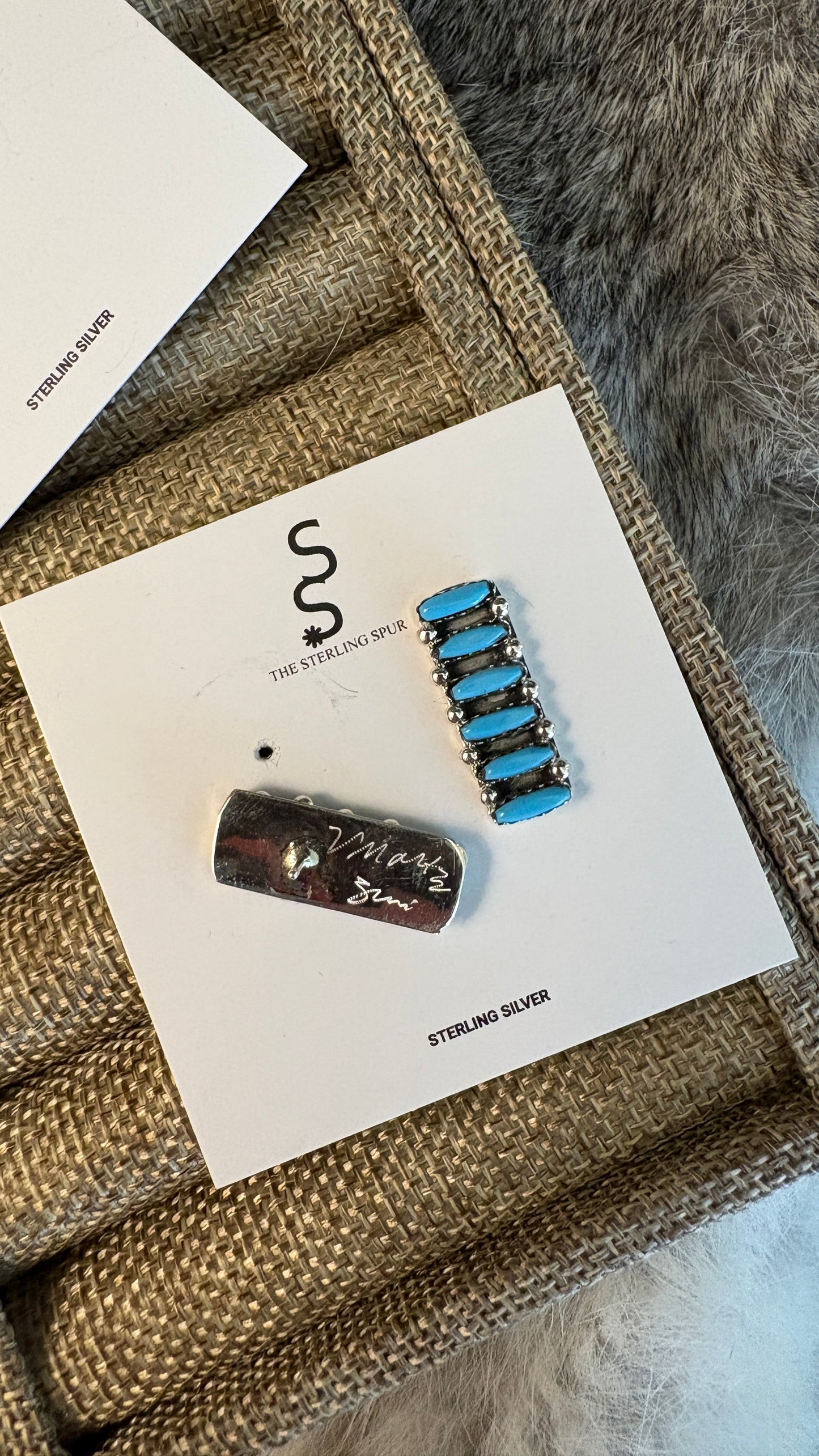 NEEDLEPOINT TURQUOISE ZUNI EARRINGS