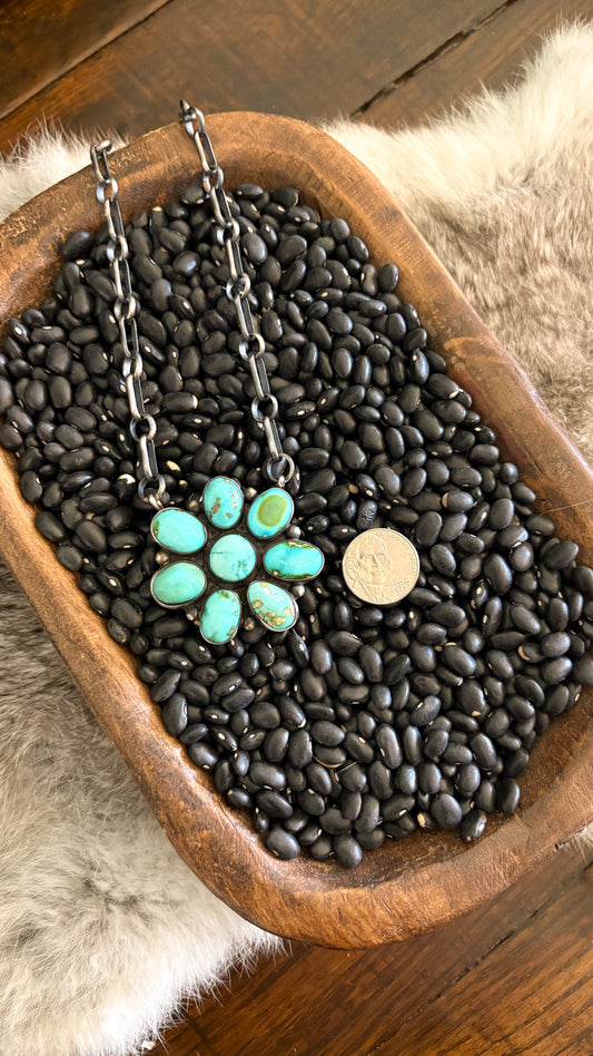 SONORAN GOLD TURQUOISE CLUSTER NECKLACE #1