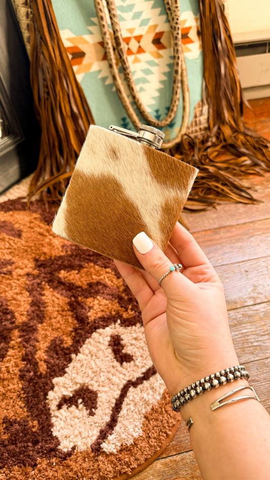 COWHIDE FLASK