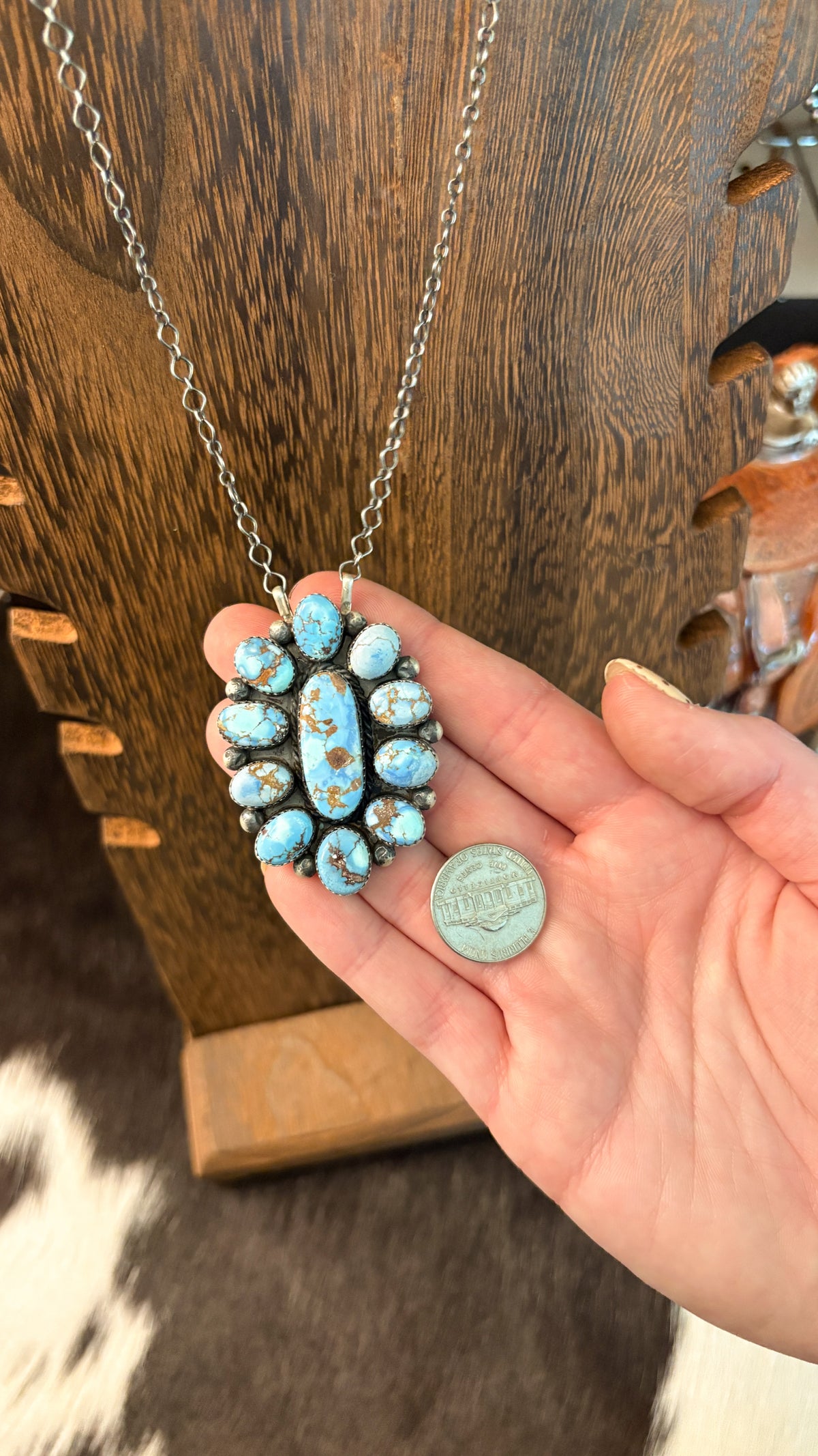 GOLDEN HILLS TURQUOISE CLUSTER NECKLACE BY ELI SKEETS