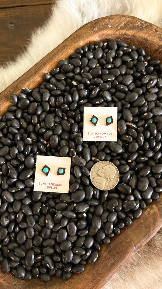 DIAMOND TURQUOISE SHADOWBOX STUDS