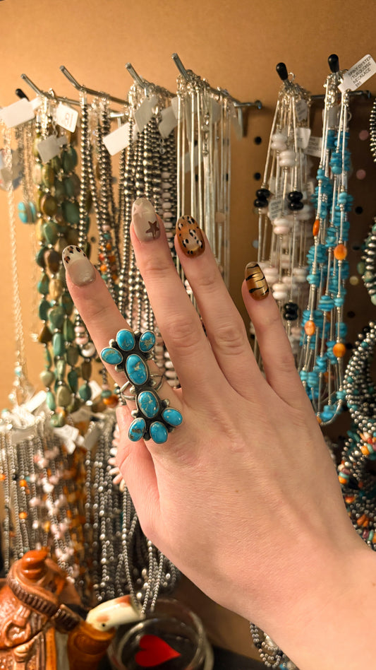 KINGMAN TURQUOISE CLUSTER RING