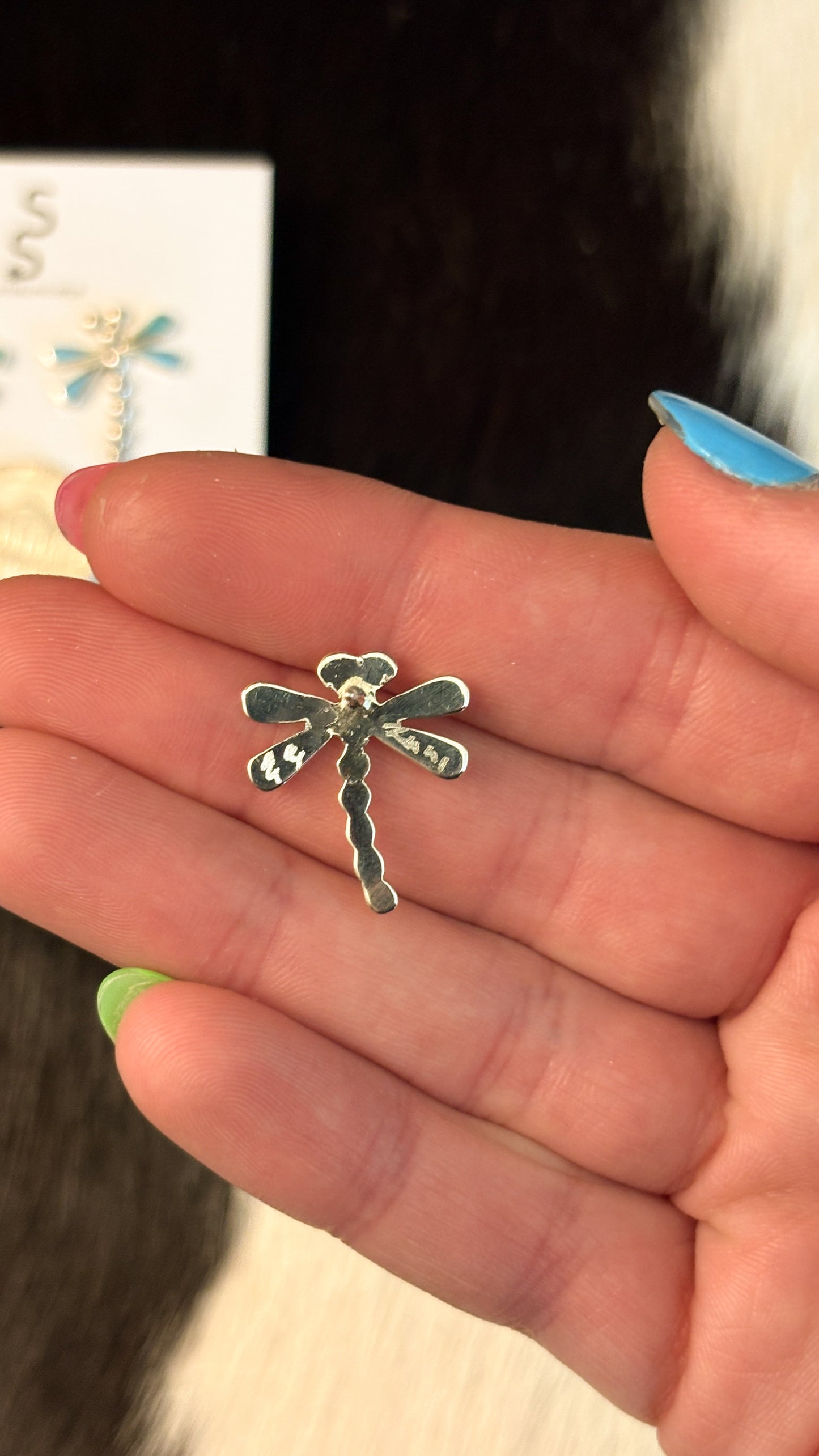 ZUNI TURQUOISE DRAGONFLY EARRINGS