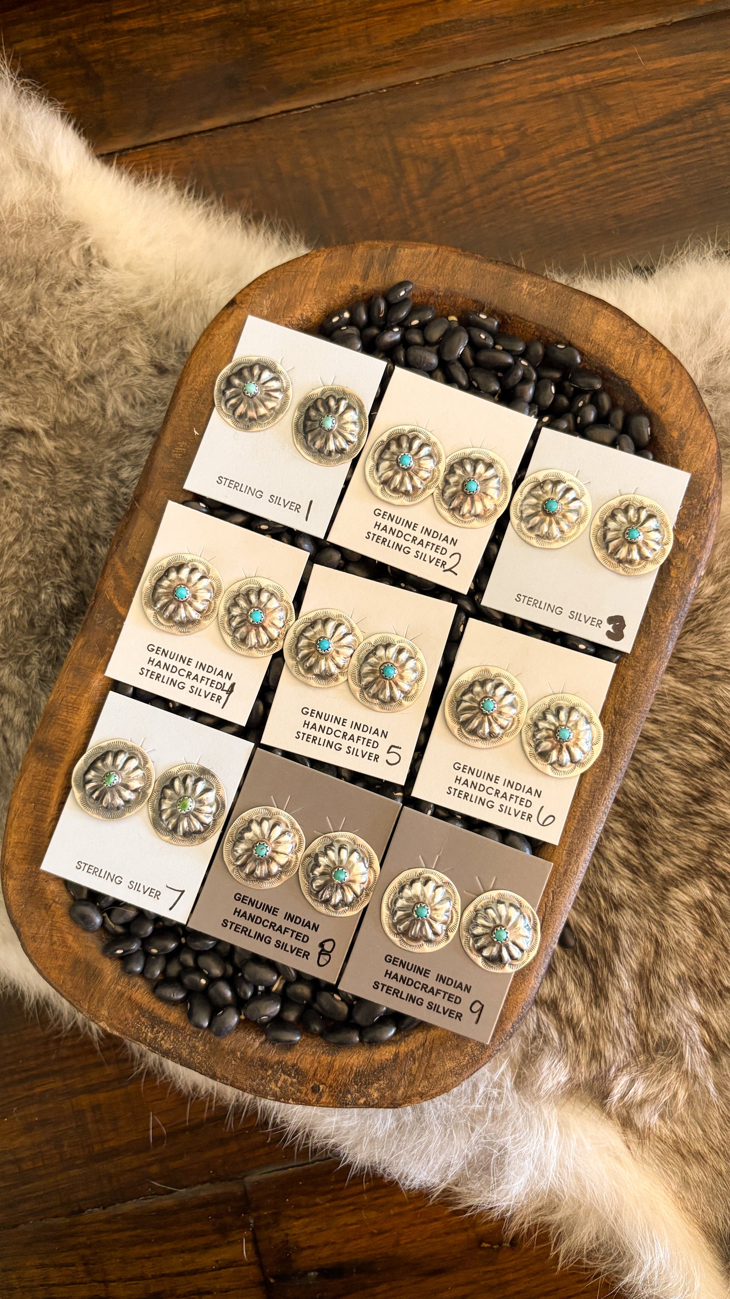 SINGLE STONE TURQUOISE CONCHO EARRINGS
