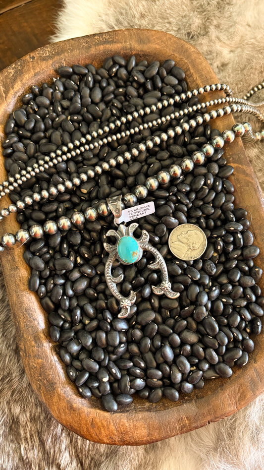 KINGMAN TURQUOISE NAJA PENDANT BY KEVIN BILLAH - STYLE 1