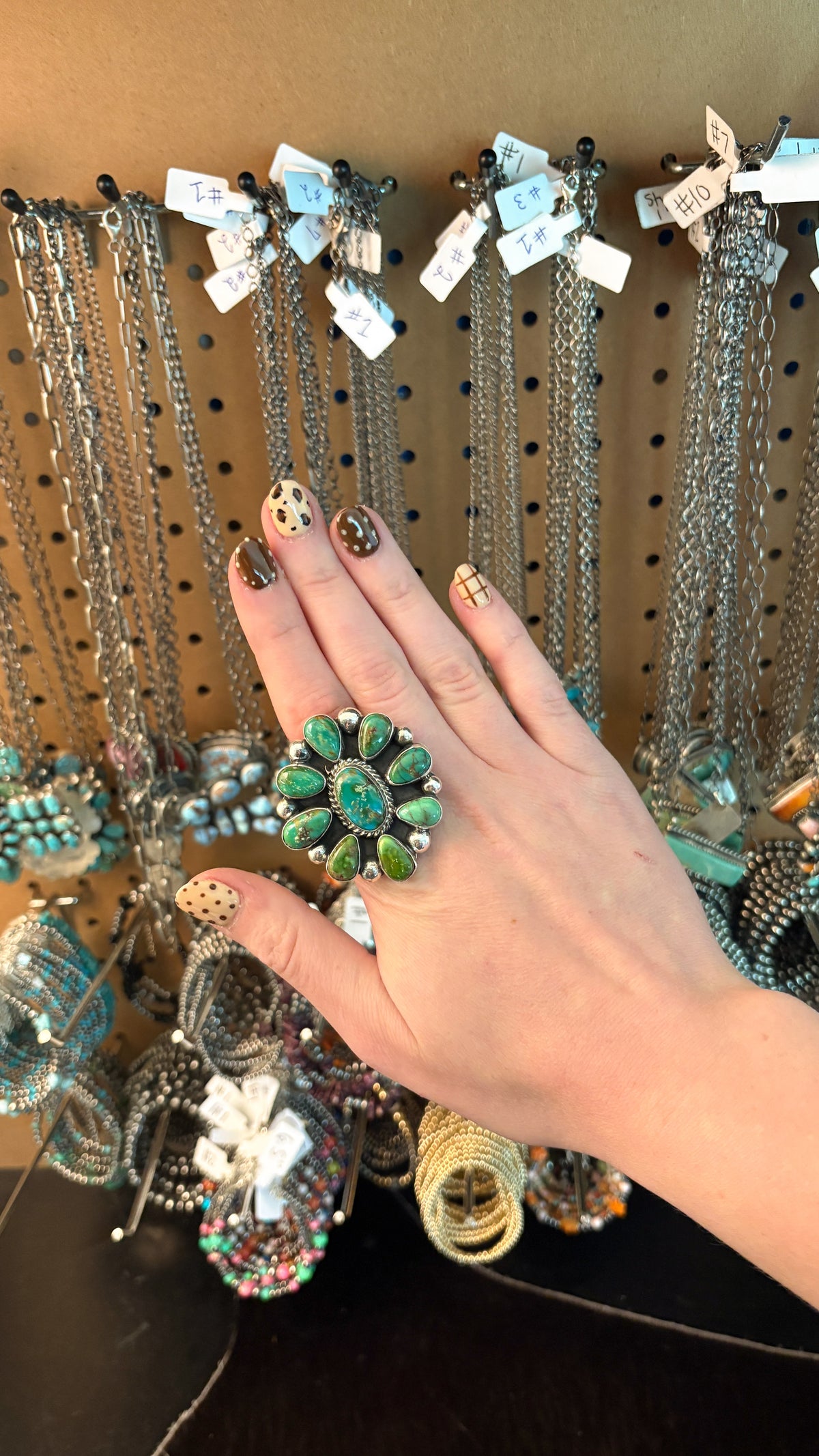 SONORAN GOLD TURQUOISE CLUSTER RING BY MARLENE JONES