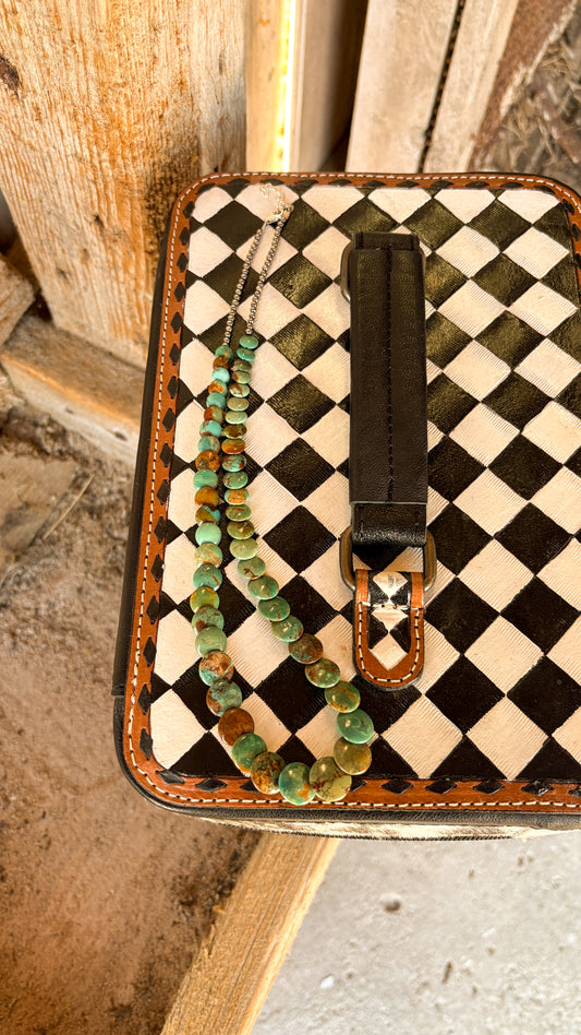 PILLOW TURQUOISE BEAD NECKLACE - READY TO SHIP