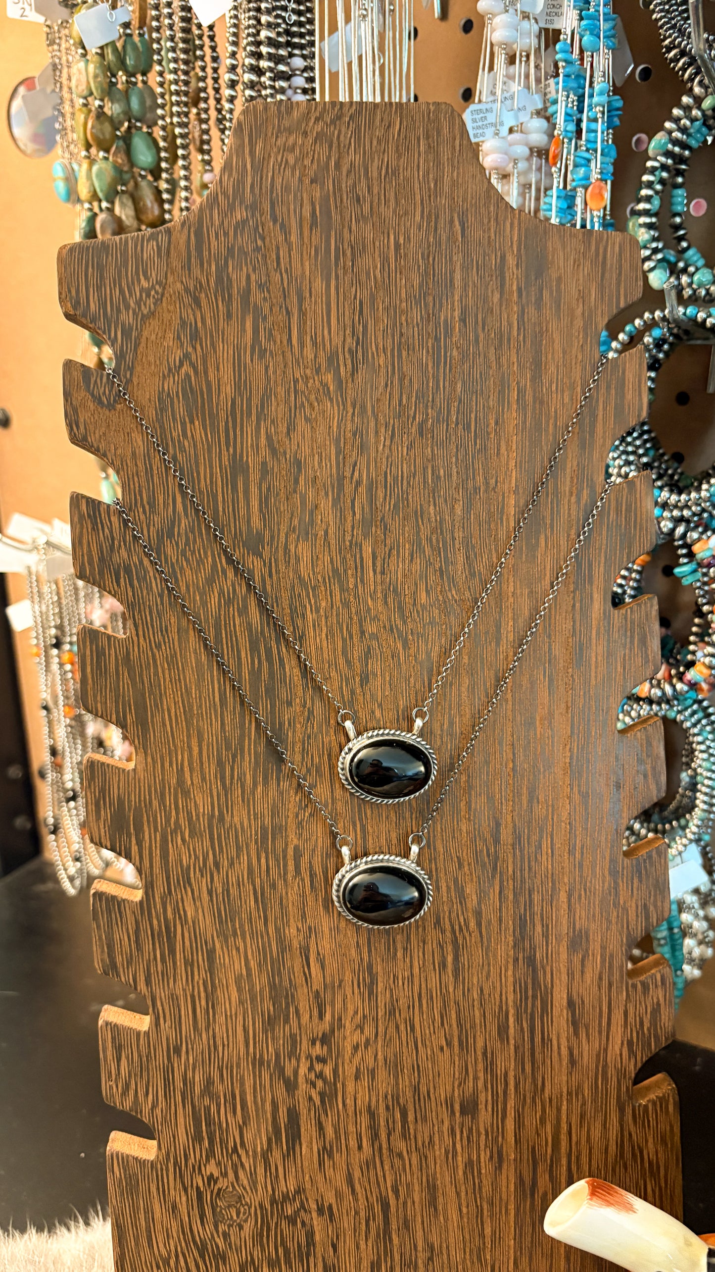 OVAL BLACK ONYX NECKLACE BY DONOVAN SKEETS