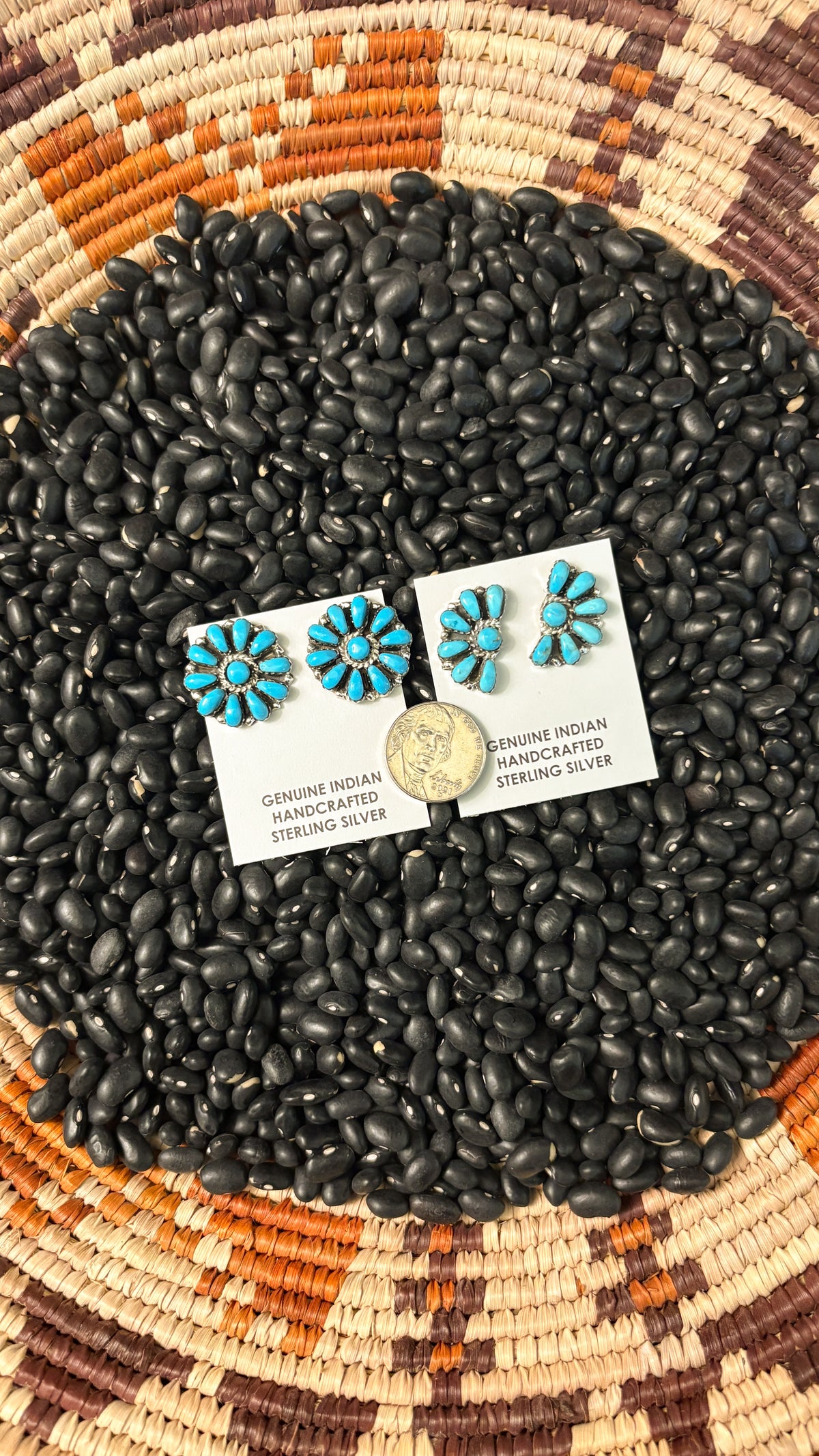 MEDIUM BLUE TURQUOISE CLUSTER EARRINGS BY JULIANA WILLIAMS