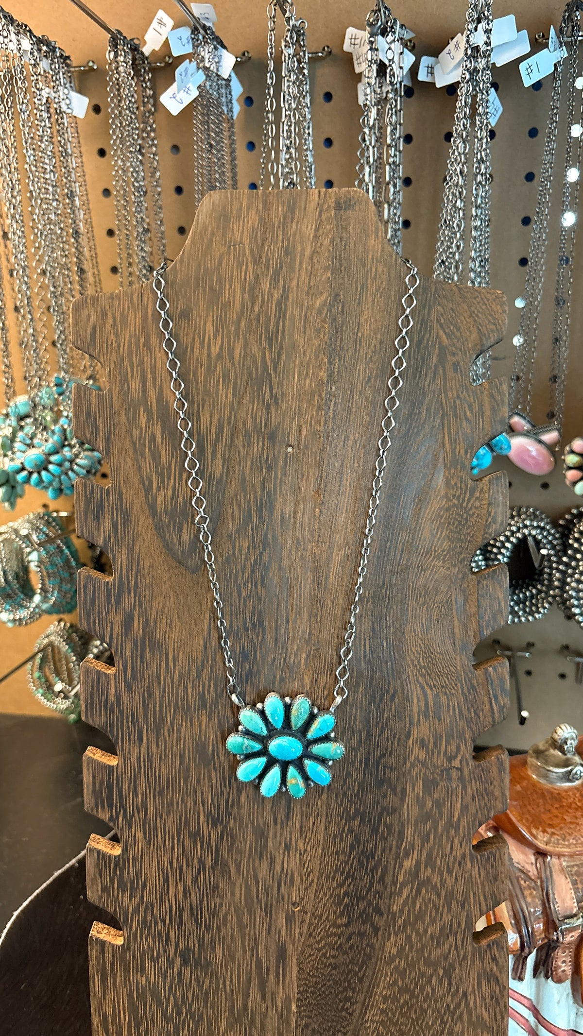 ROUND TURQUOISE CLUSTER NECKLACE BY DEBRA SMITH
