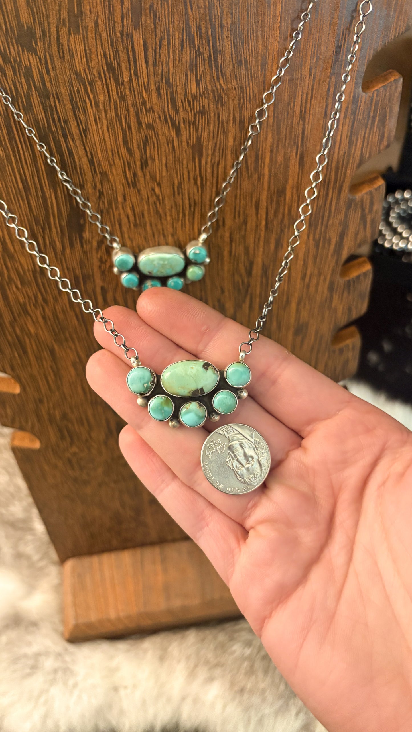 TURQUOISE HALF CLUSTER NECKLACE BY JAMESON GARCIA