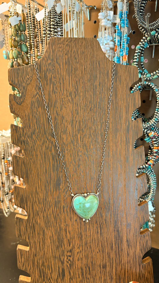 ROYSTON TURQUOISE HEART NECKLACE BY DONOVAN NEZ