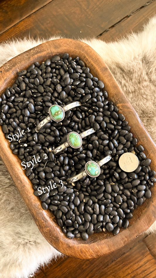 SINGLE STONE SONORAN GOLD TURQUOISE CUFF BY SAM YELLOWHAIR