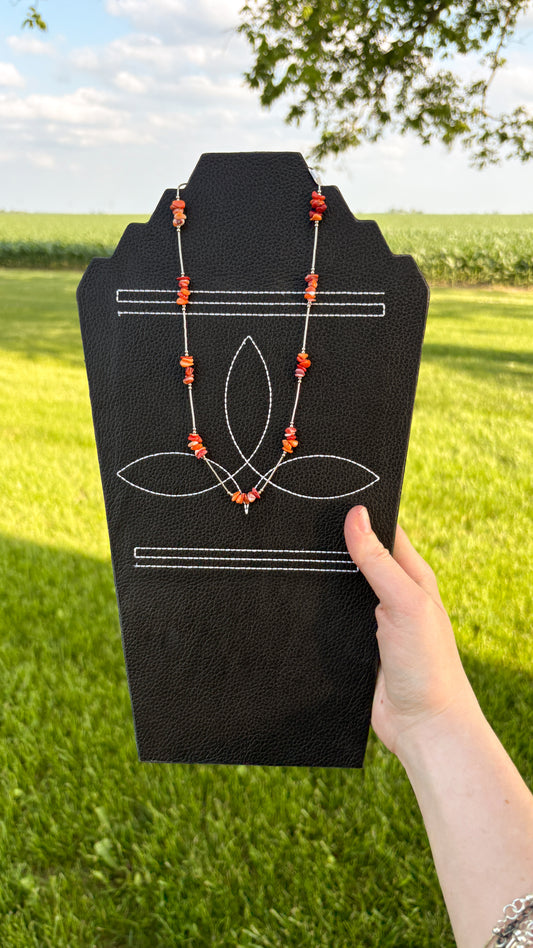 LIQUID SILVER ORANGE SPINY OSYTER NECKLACE