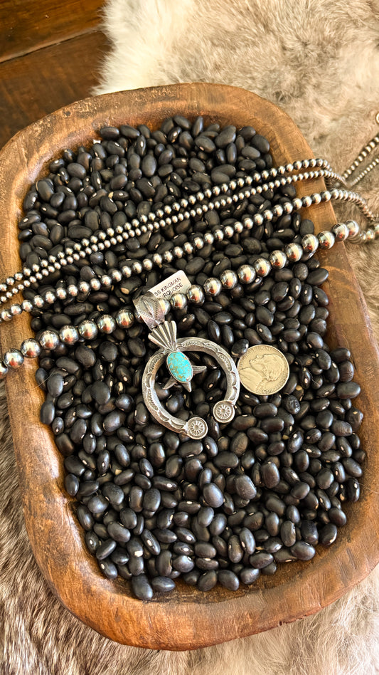 KINGMAN TURQUOISE NAJA PENDANT BY KEVIN BILLAH - STYLE 2
