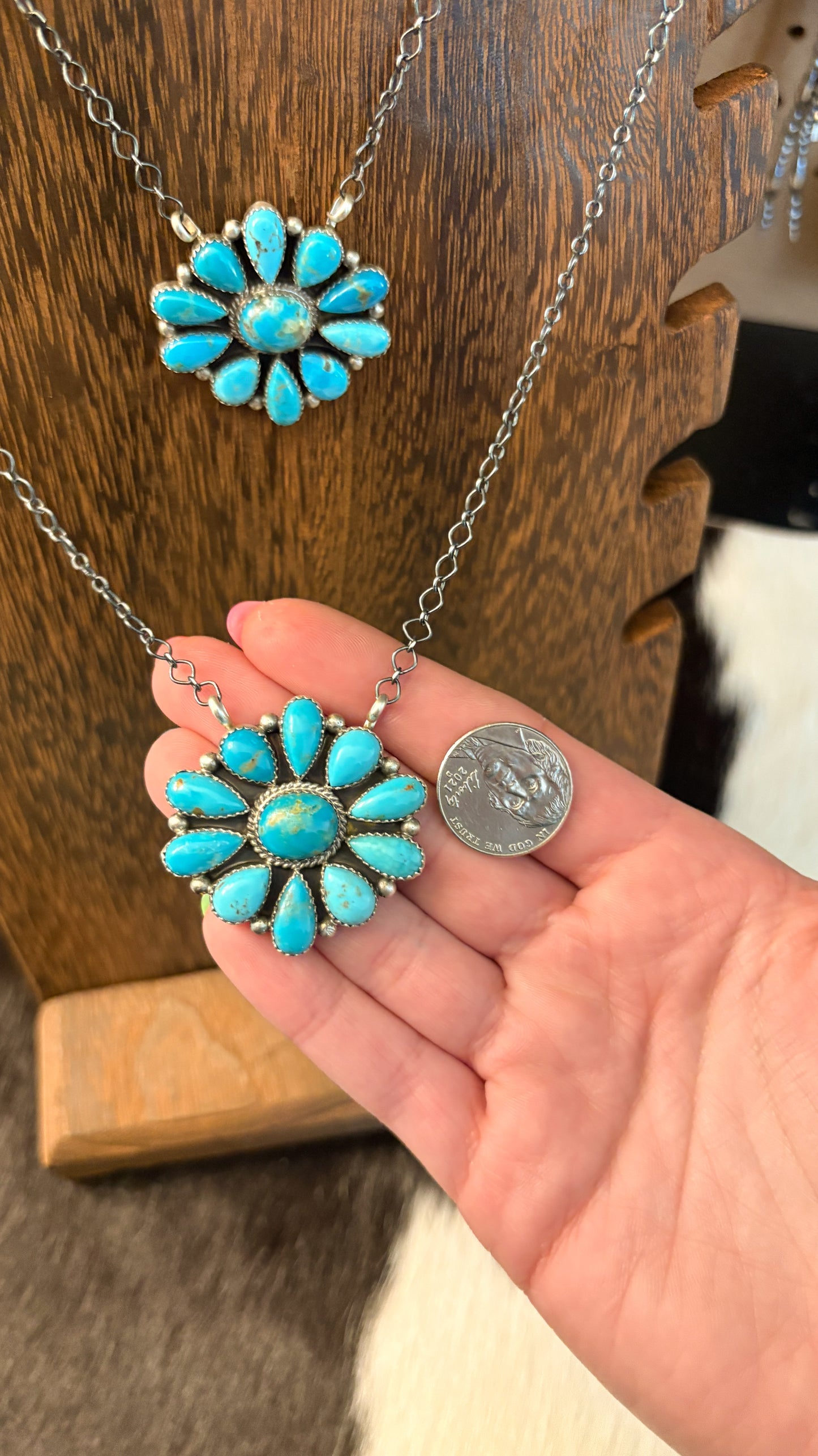 TURQUOISE CLUSTER NECKLACE BY DEBRA SMITH