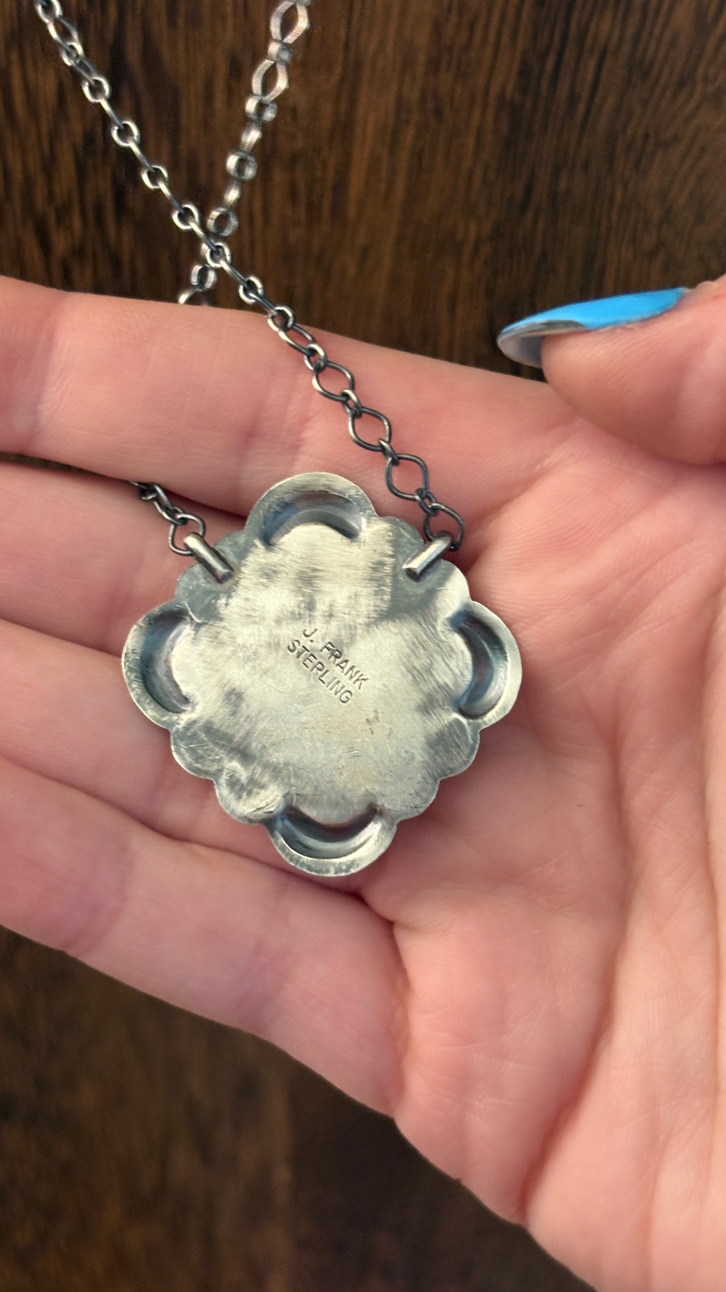 1944 MERCURY DIME CONCHO NECKLACE STAMPED J FRANK