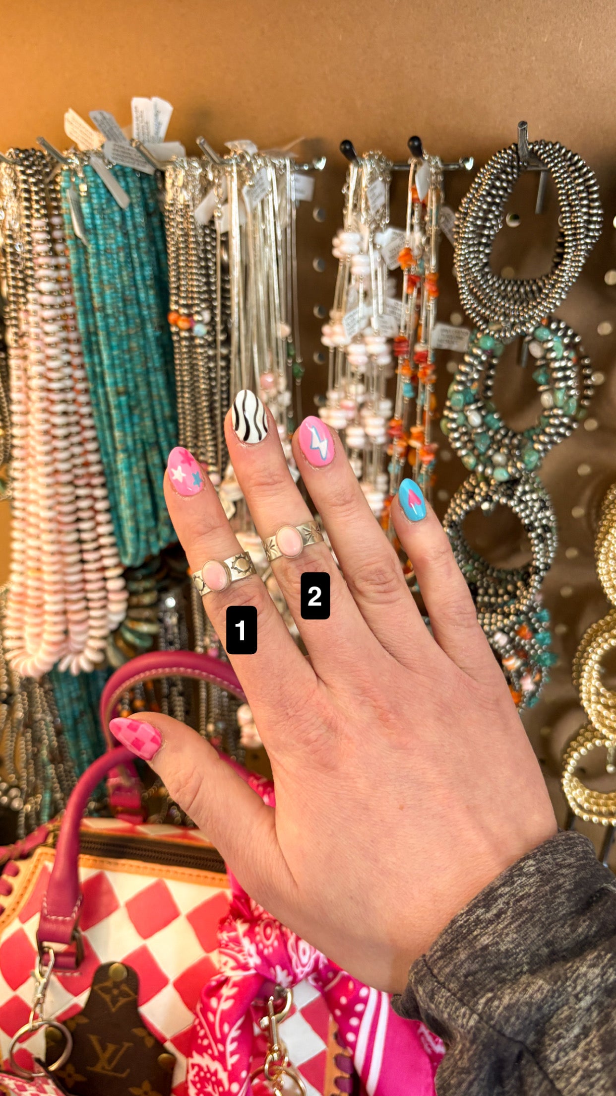 STAMPED CIGAR BAND RING - PINK CONCH