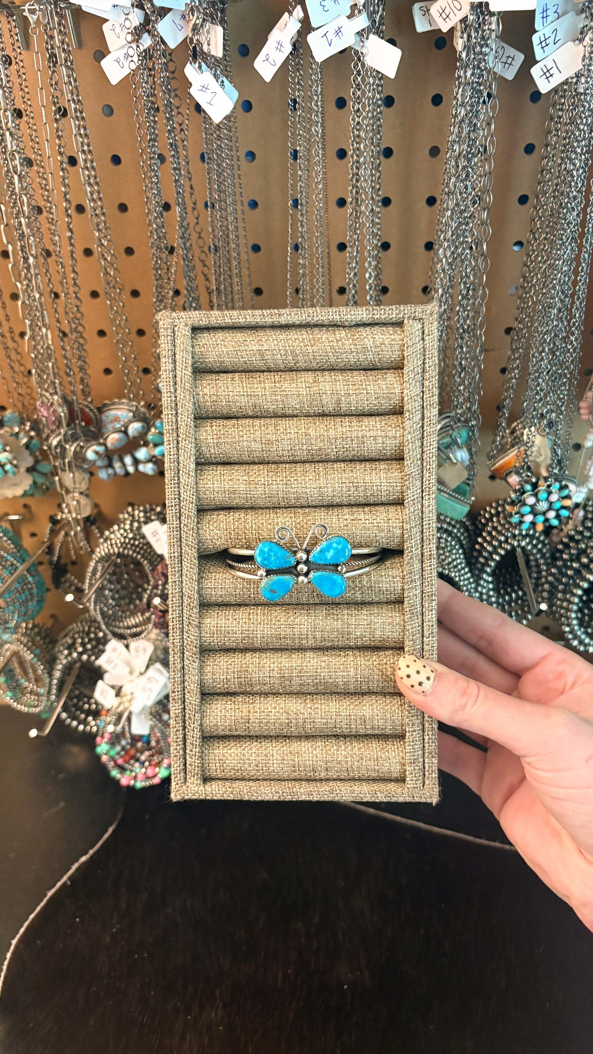 BLUE GEM TURQUOISE BUTTERFLY CUFF
