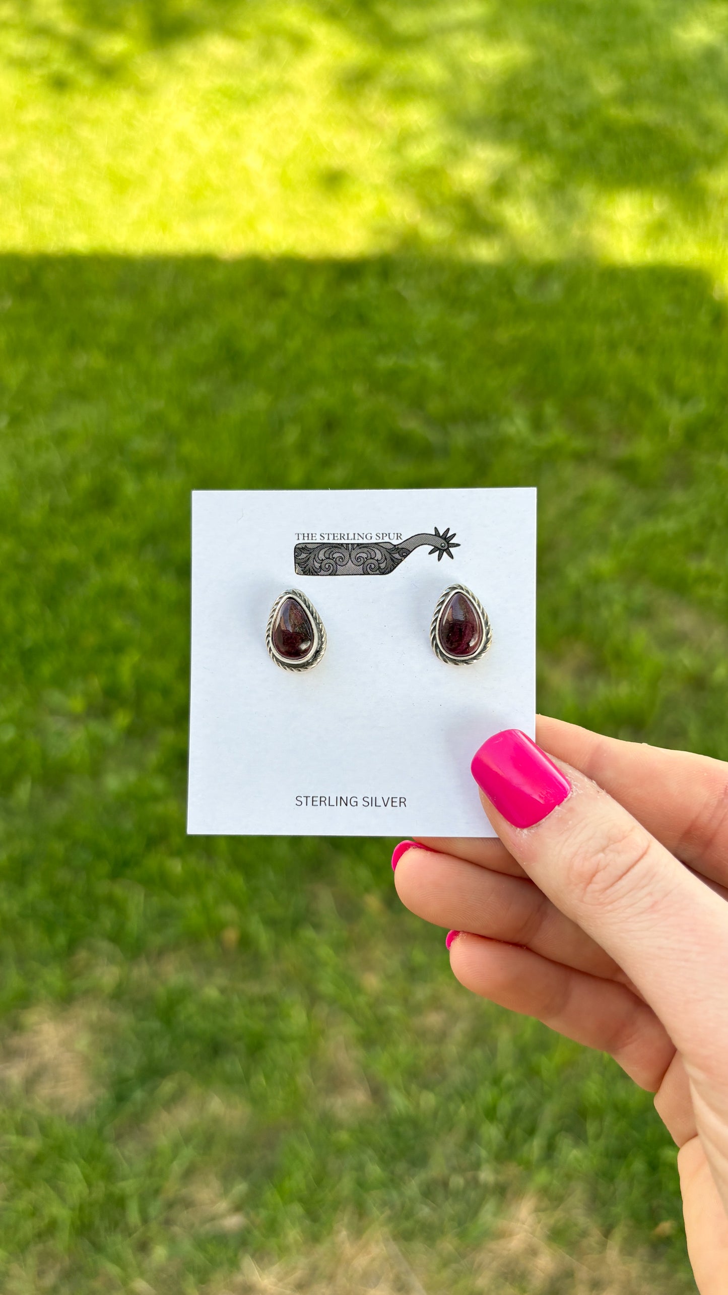 PURPLE SPINY OYSTER TEARDROP EARRINGS