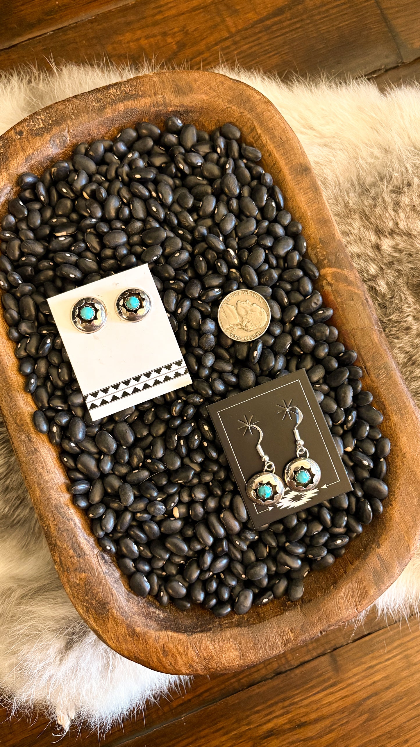 TURQUOISE SHADOWBOX EARRINGS BY JANICE SPENCER