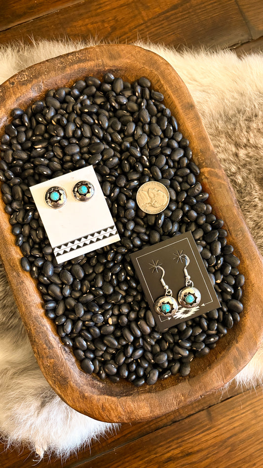 TURQUOISE SHADOWBOX EARRINGS BY JANICE SPENCER