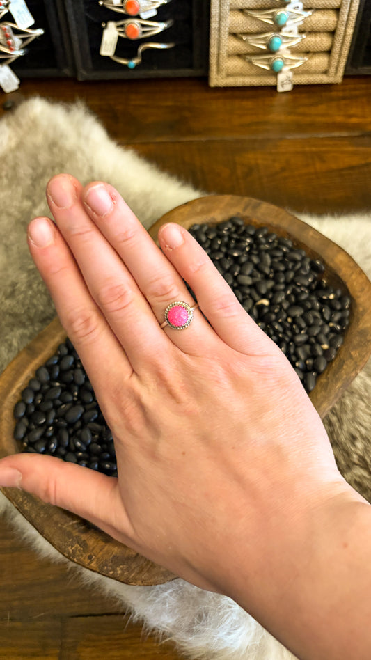 HOT PINK OPAL RING BY ESTHER WHITE