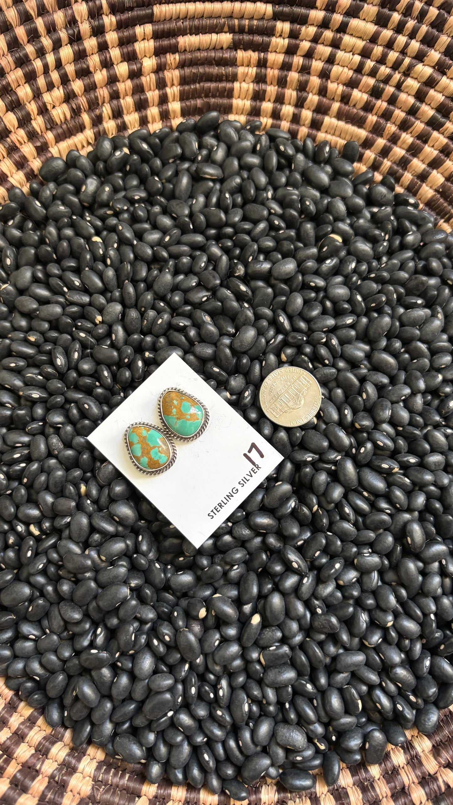LARGE TURQUOISE POST EARRINGS
