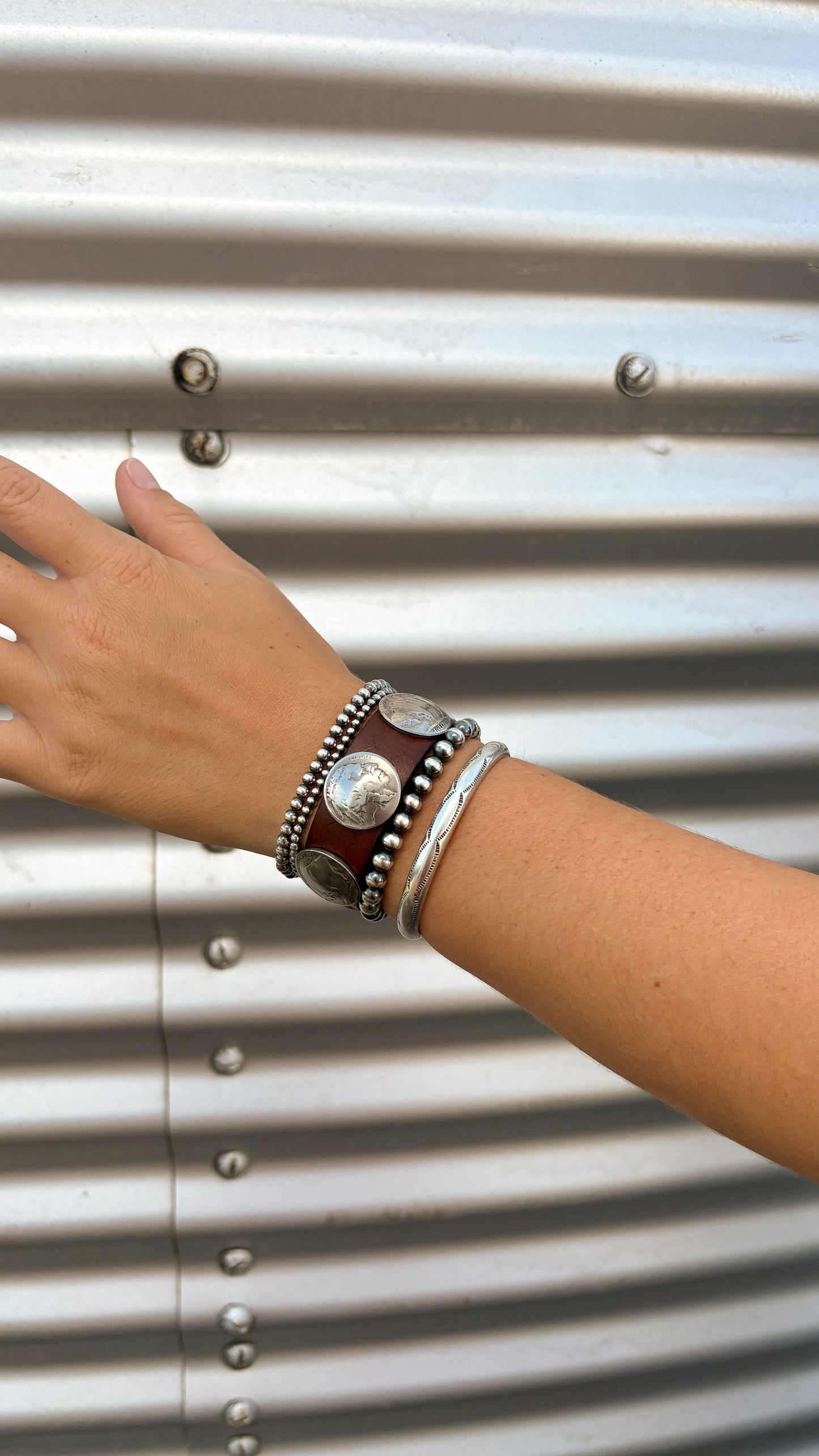 BUFFALO NICKEL LEATHER BRACELET
